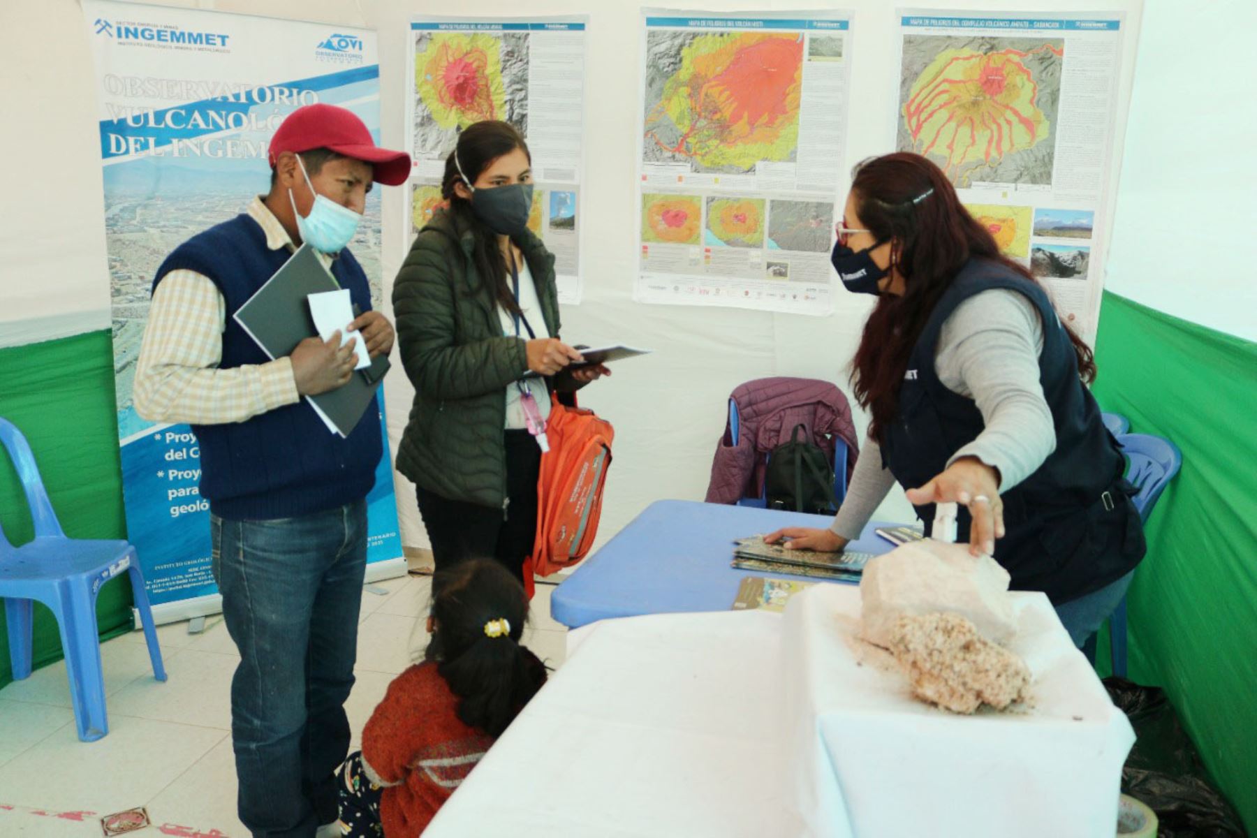Con el objetivo de informar y sensibilizar sobre los peligros volcánicos, el Ingemmet participó en la feria Riesgolandia en Cayma, en la región Arequipa. Foto: ANDINA/Ingemmet