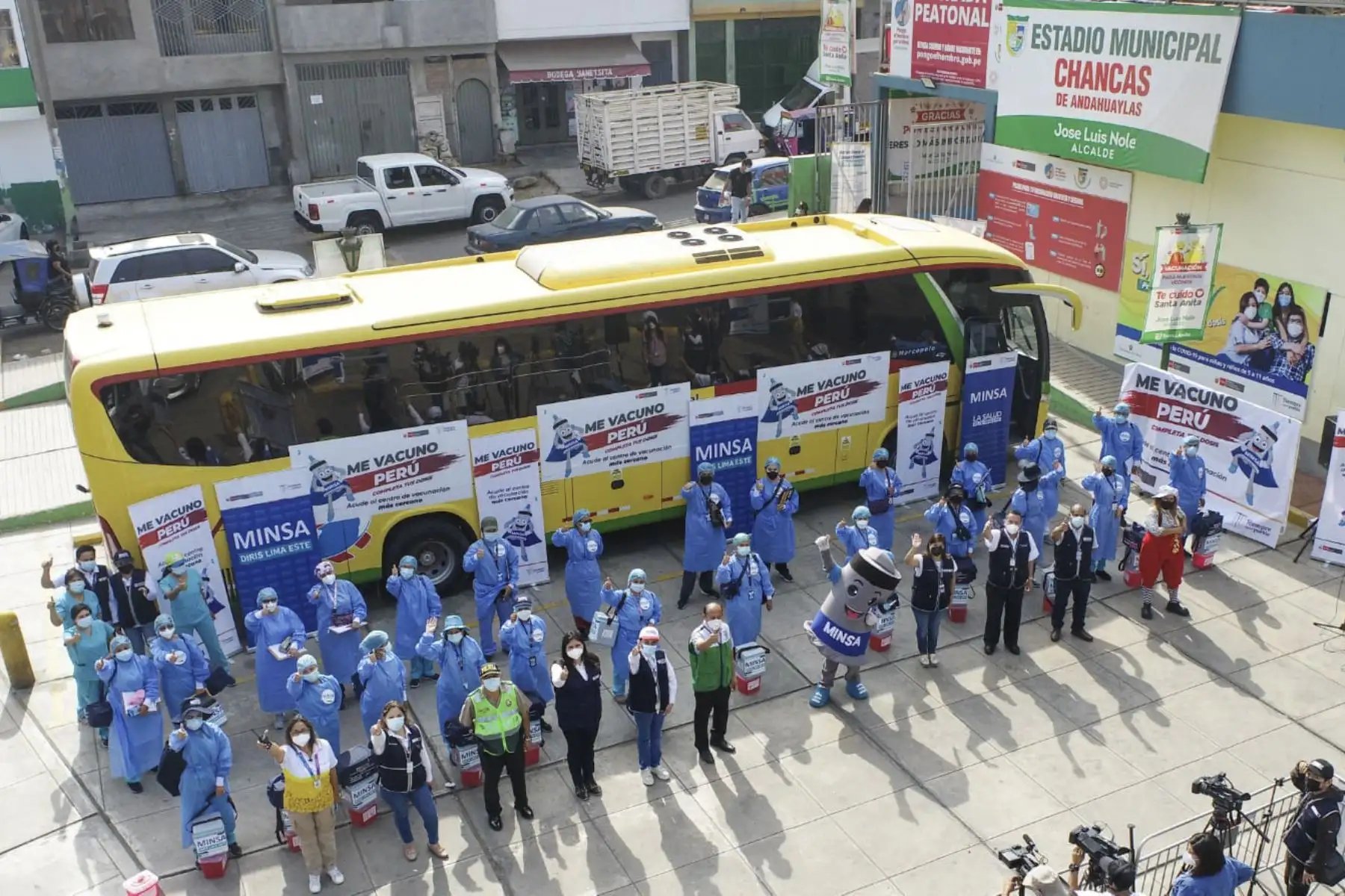 El ministerio de Salud, a través de la DIRIS Lima Este, lanza la estrategia “Me vacuno Perú, completa tus dosis”, para hacer frente a un eventual incremento de nuevos casos covid-19. Foto: ANDINA/Minsa