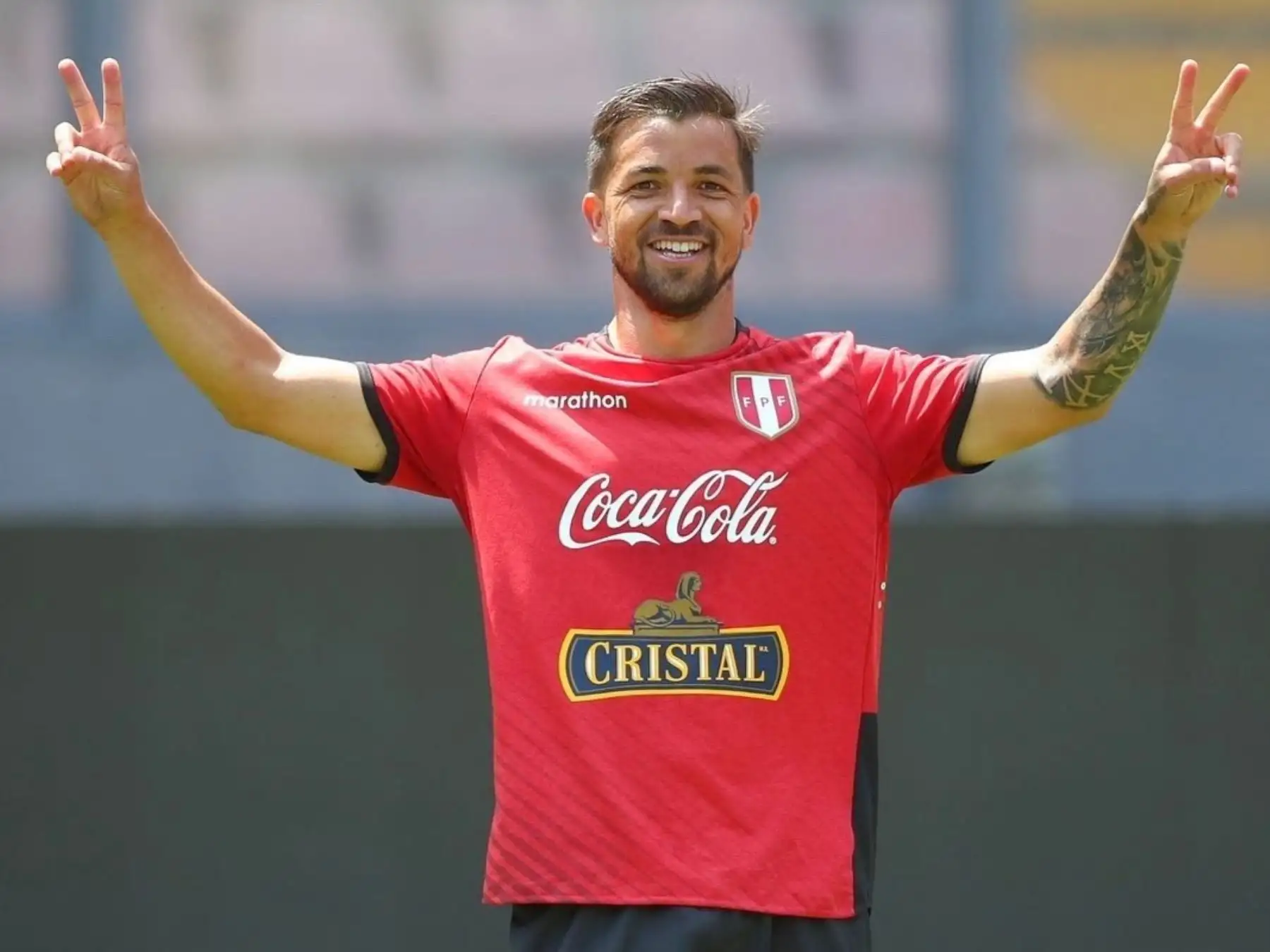 Selección peruana entrena en el Estadio Nacional, para el partido ante Paraguay. Gabriel Costa. Foto: ANDINA/FPF