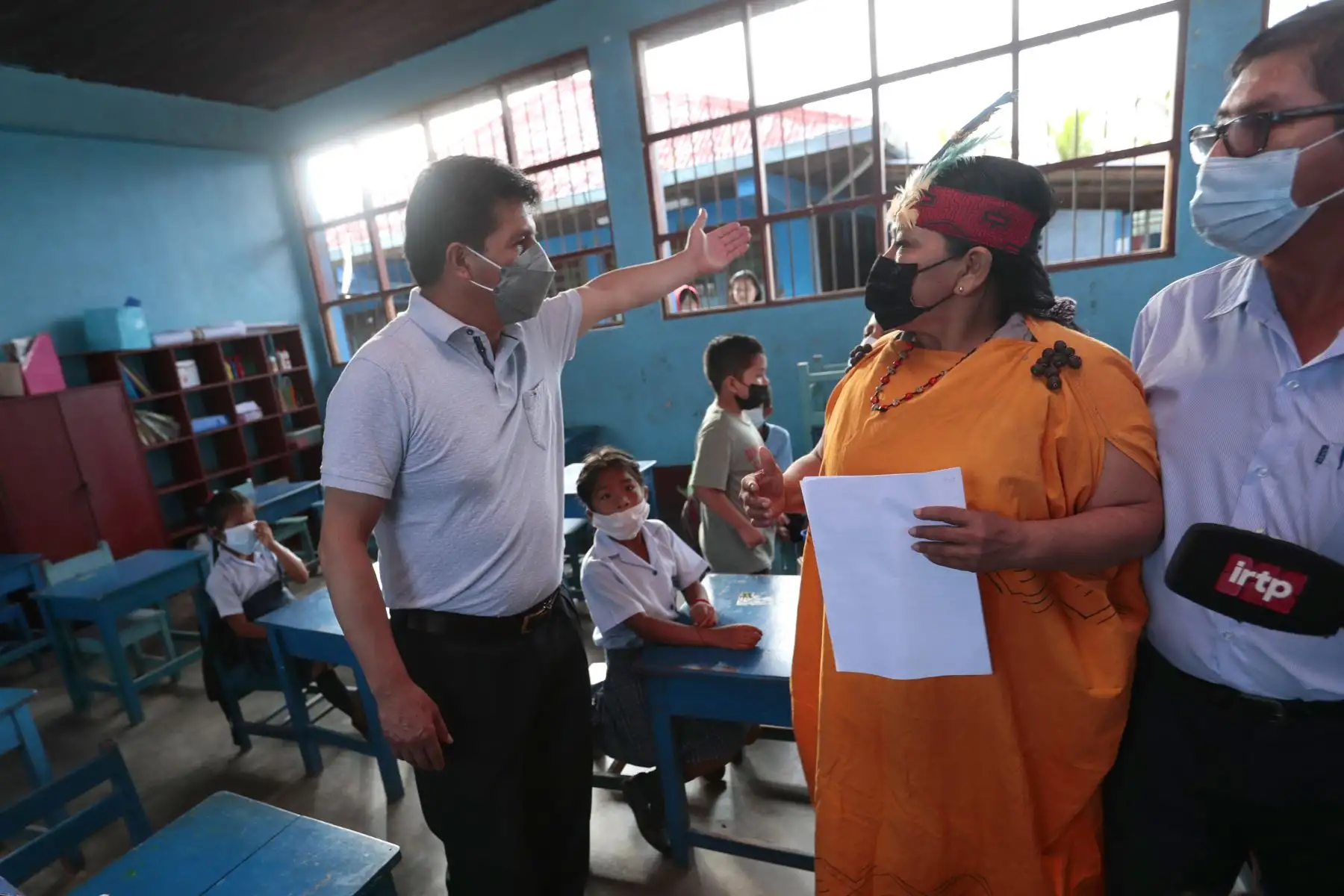 Jefe de Estado, Pedro Castillo, inspeccionó las instalaciones de la Institución Educativa 34228 Pedro Paulet Mostajo, en el distrito de Puerto Bermúdez, región Pasco. Foto: ANDINA/ Prensa Presidencia