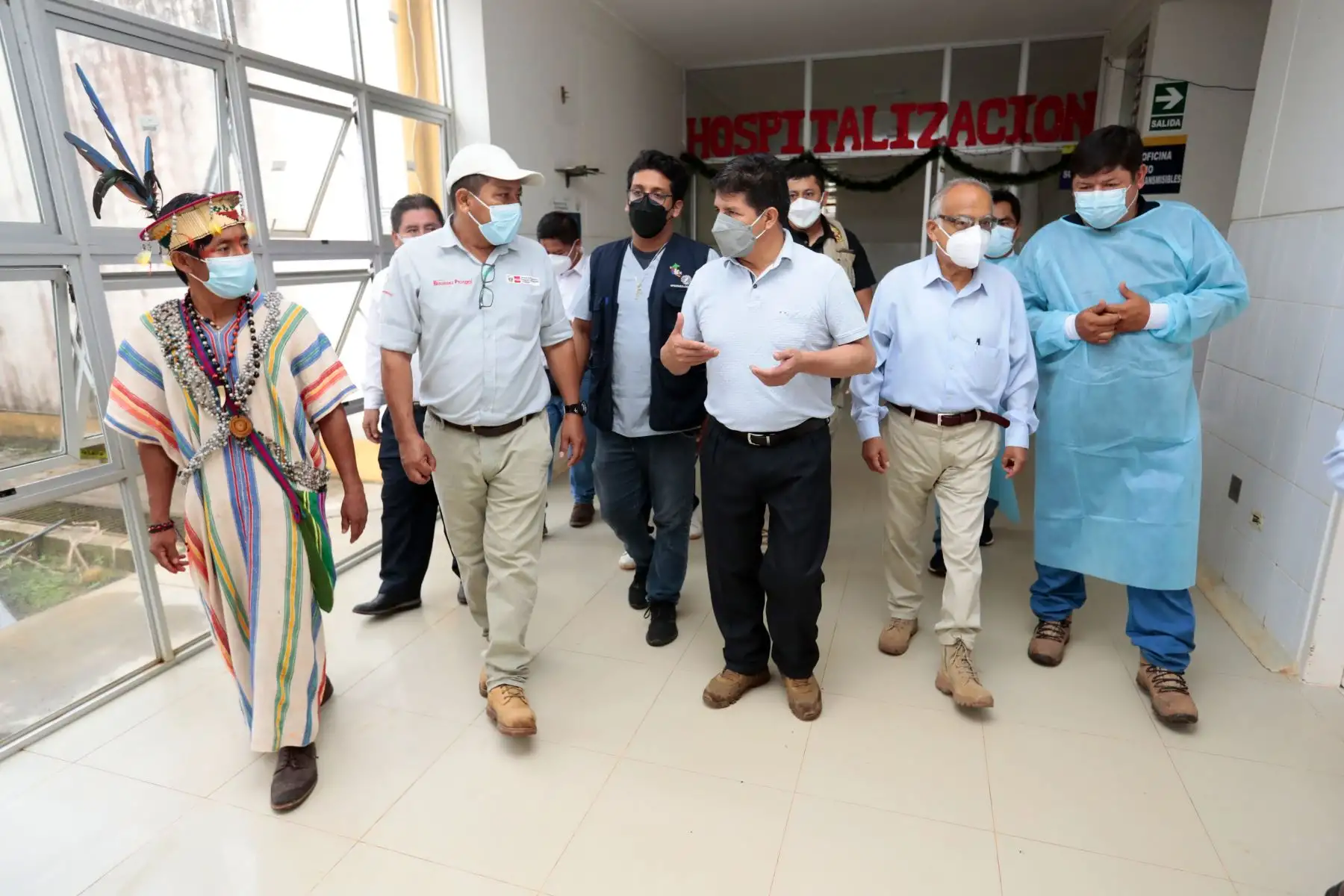 Mandatario Pedro Castillo supervisó el centro de salud del distrito de Puerto Bermúdez, en la región Pasco. Foto: ANDINA/ Prensa Presidencia