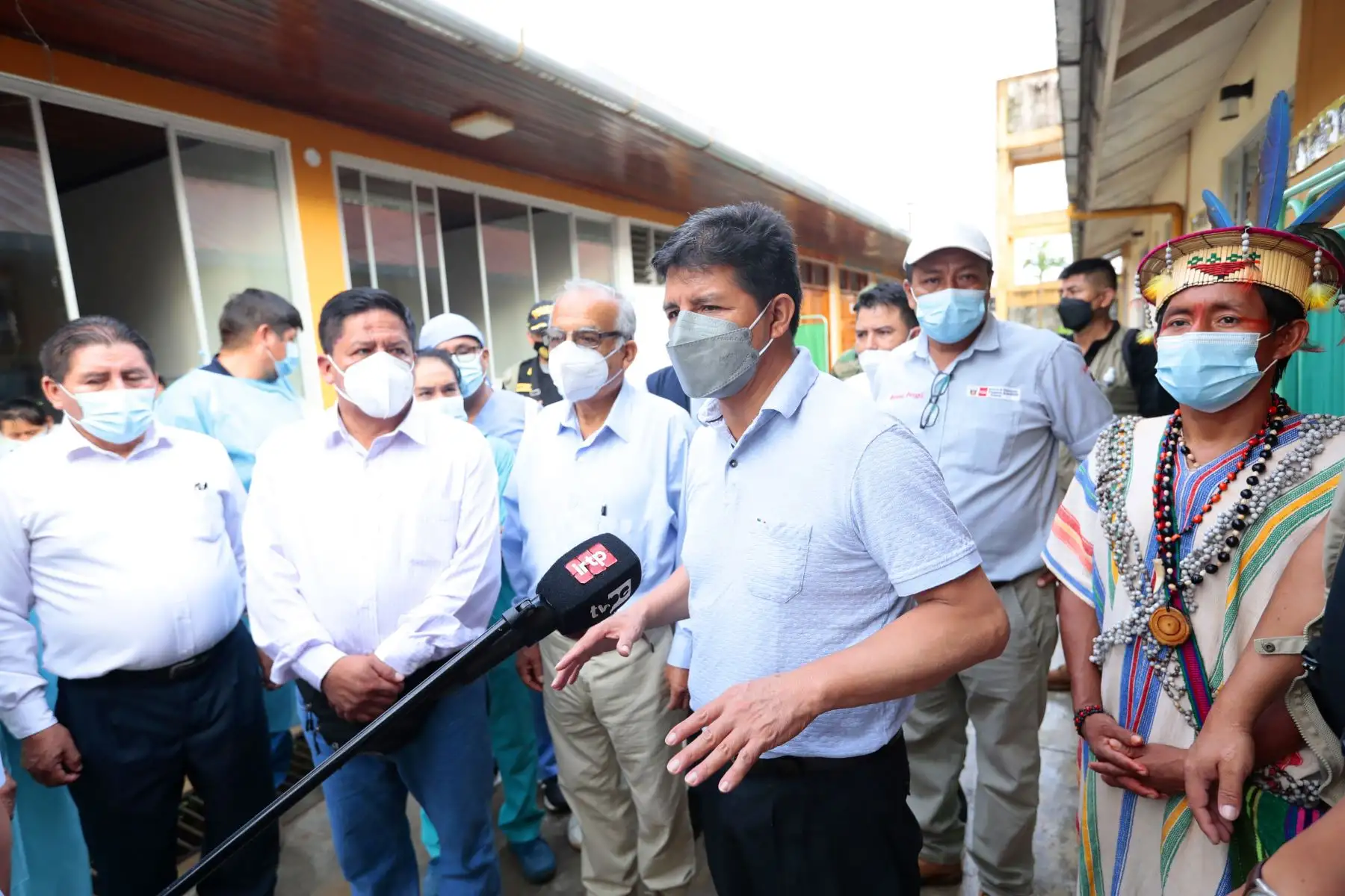 Mandatario Pedro Castillo supervisó el centro de salud del distrito de Puerto Bermúdez, en la región Pasco. Foto: ANDINA/ Prensa Presidencia