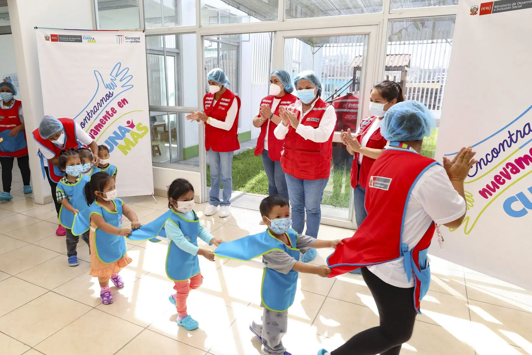 Un total de 997 niñas y niños se beneficiarán con la reactivación presencial del Servicio de Cuidado Diurno de Cuna Más. Foto: ANDINA/Cuna Más
