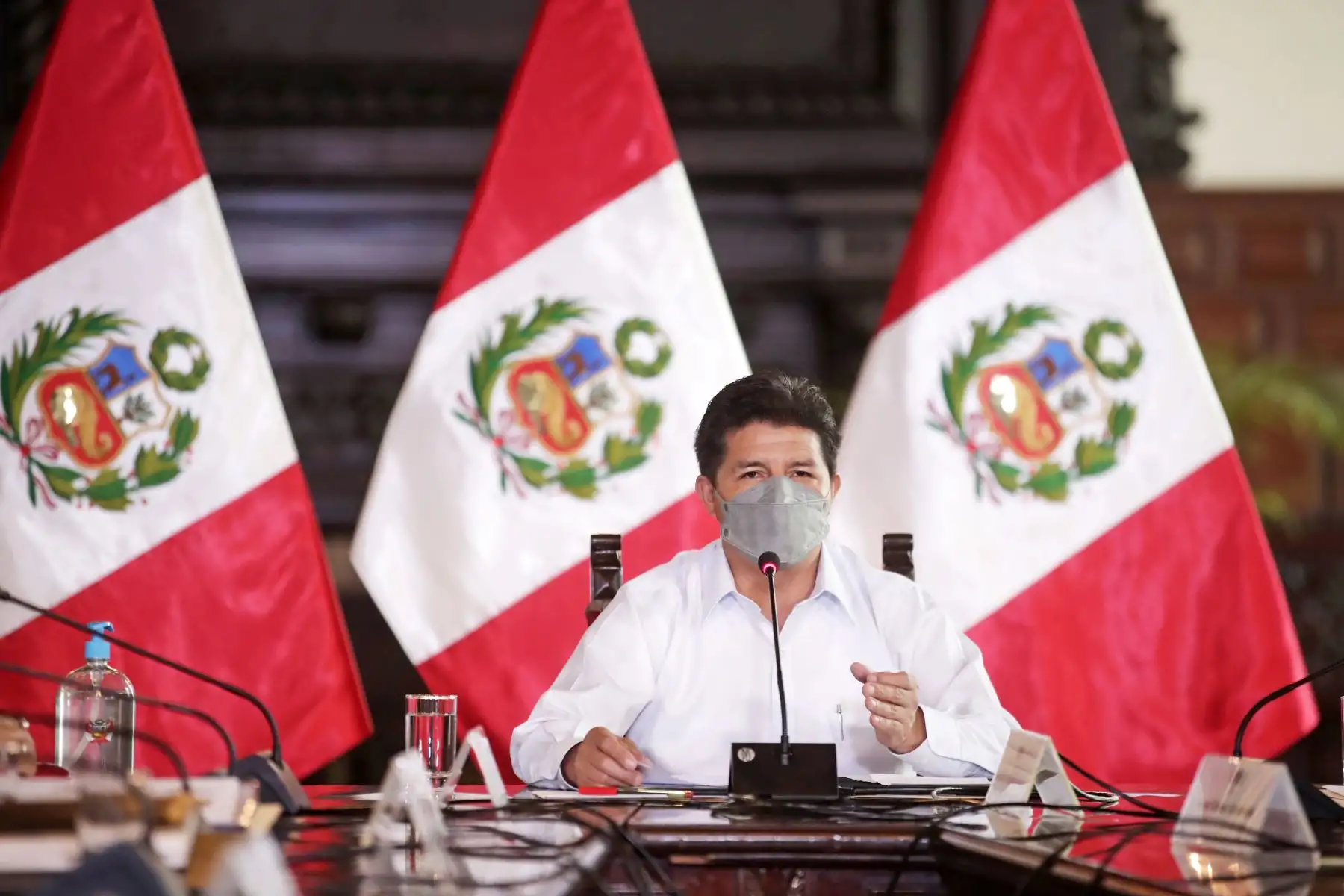 El presidente Pedro Castillo, participó de la Sesión de instalación de la Comisión multisectorial encargada de proponer acciones articuladas y conjuntas para la atención alimentaria en favor de la población más vulnerable. Foto: ANDINA/ Prensa Presidencia