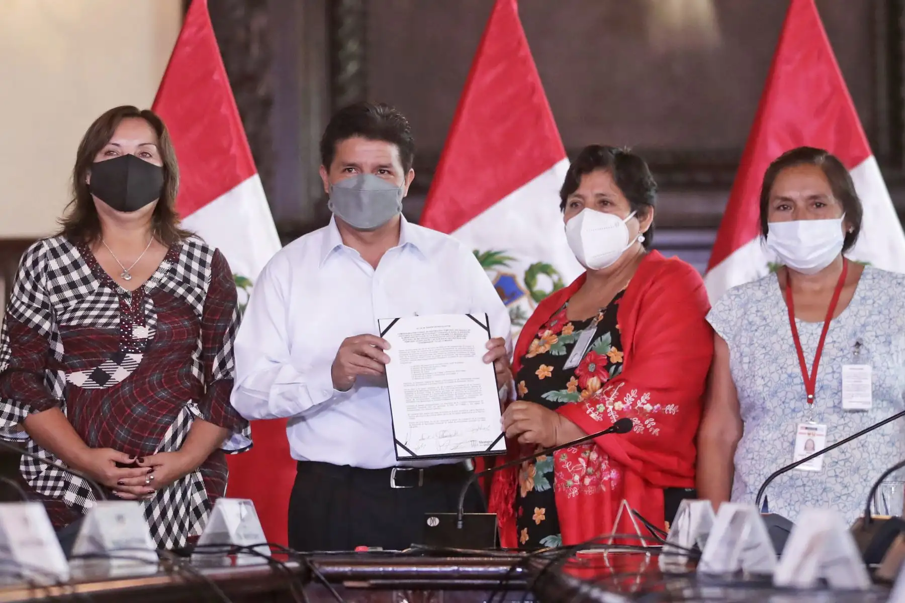 El presidente Pedro Castillo, participó de la Sesión de instalación de la Comisión multisectorial encargada de proponer acciones articuladas y conjuntas para la atención alimentaria en favor de la población más vulnerable. Foto: ANDINA/ Prensa Presidencia