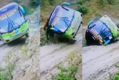Bus interprovincial cae a abismo en Huánuco al tratar de pasar por camino dañado por lluvias intensas.