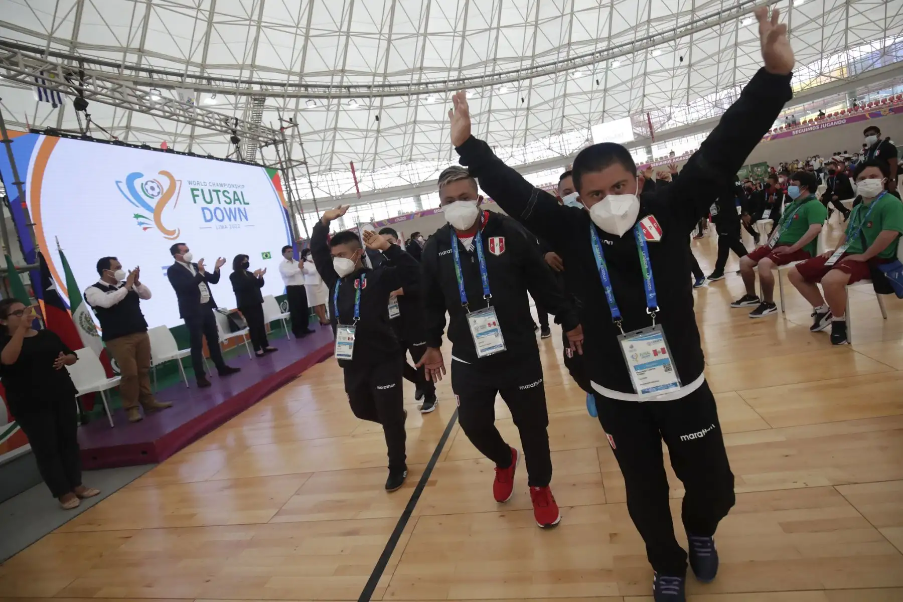 El presidente de la República, Pedro Castillo, inaugura la Tercera Copa del mundo de Futsal Down - Lima 2022, en la sede de la Videna. Foto: ANDINA/Prensa Presidencia