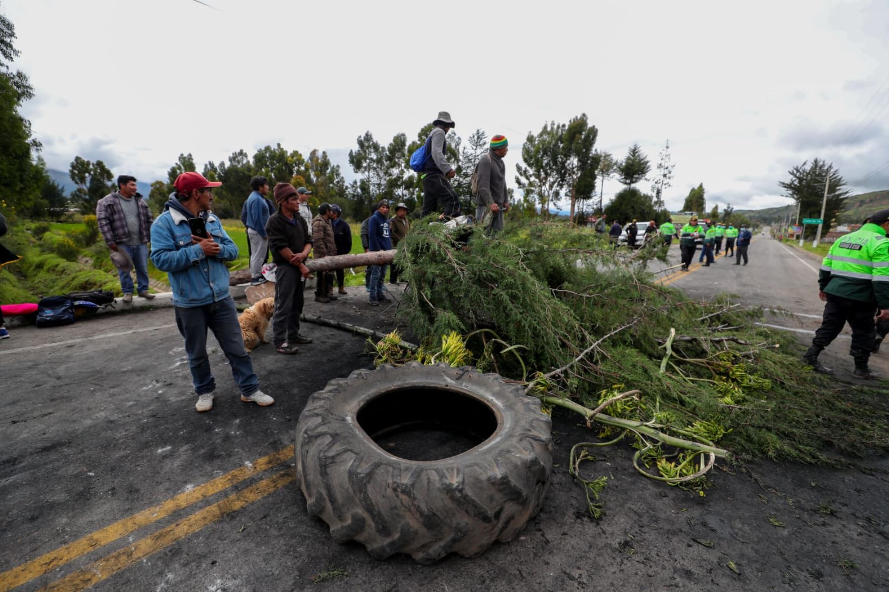 En diversos puntos de la región Junín se registraron protestas de transportistas y agricultores. Foto: ANDINA/Difusión