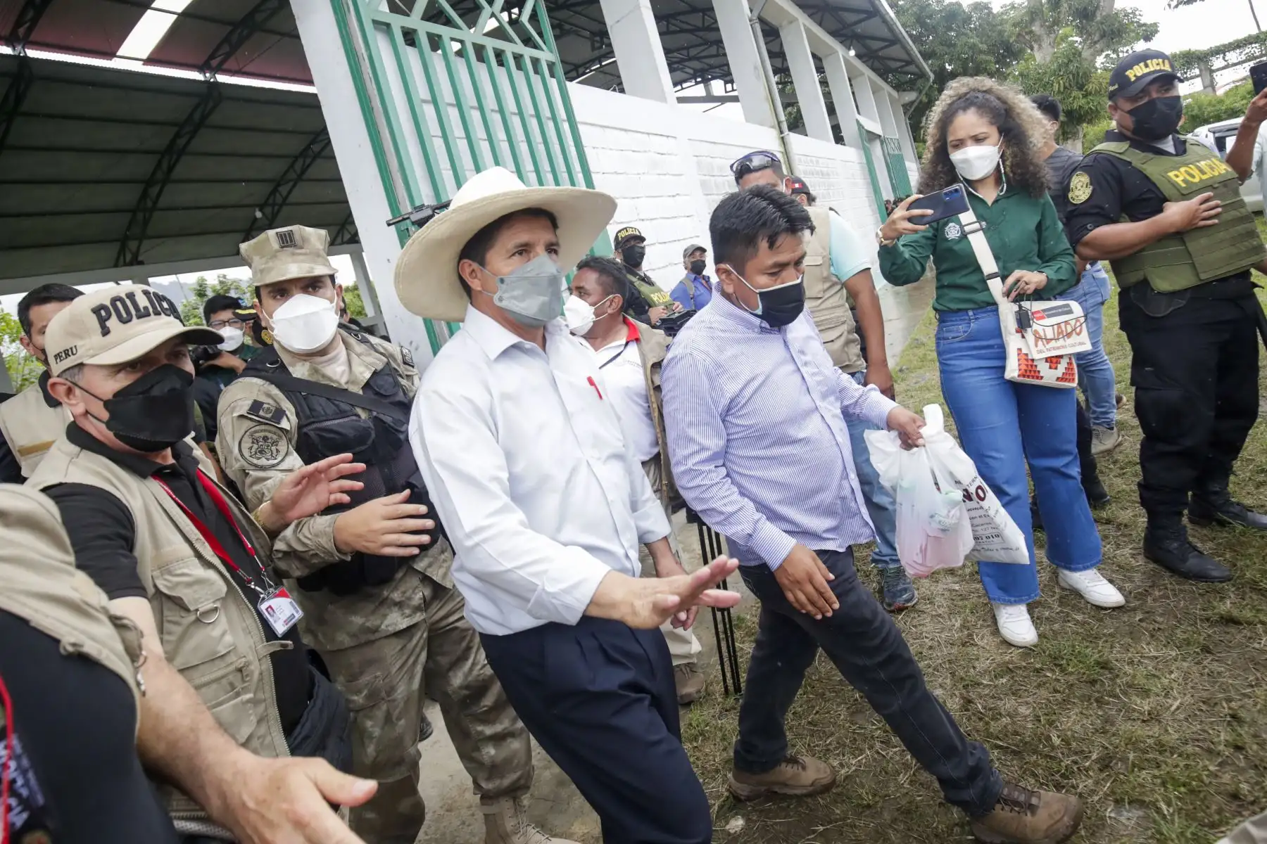 El presidente de la República, Pedro Castillo, sostuvo encuentro con productores arroceros de San Martín, Lambayeque y La Libertad; en Rioja. Foto: ANDINA/Prensa Presidencia