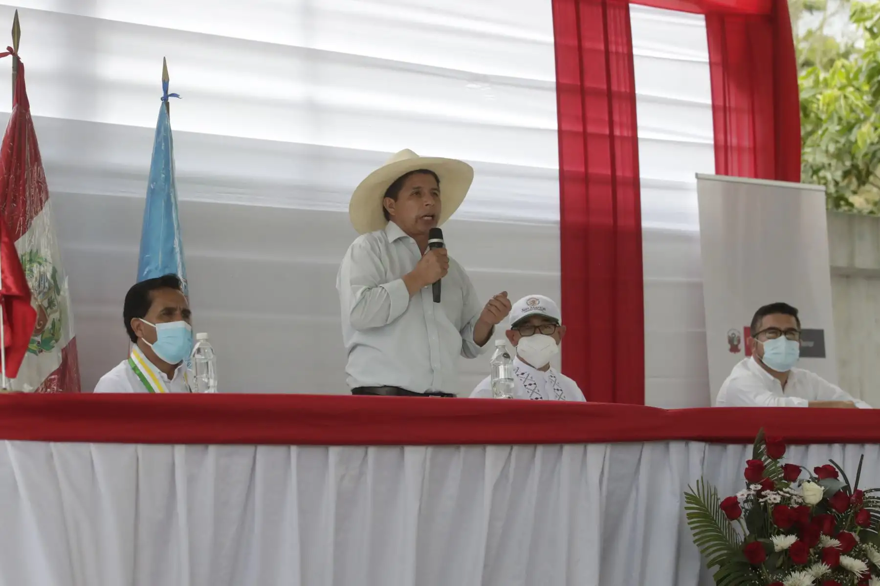 El presidente de la República, Pedro Castillo, sostuvo encuentro con productores arroceros de San Martín, Lambayeque y La Libertad; en Rioja. Foto: ANDINA/Prensa Presidencia