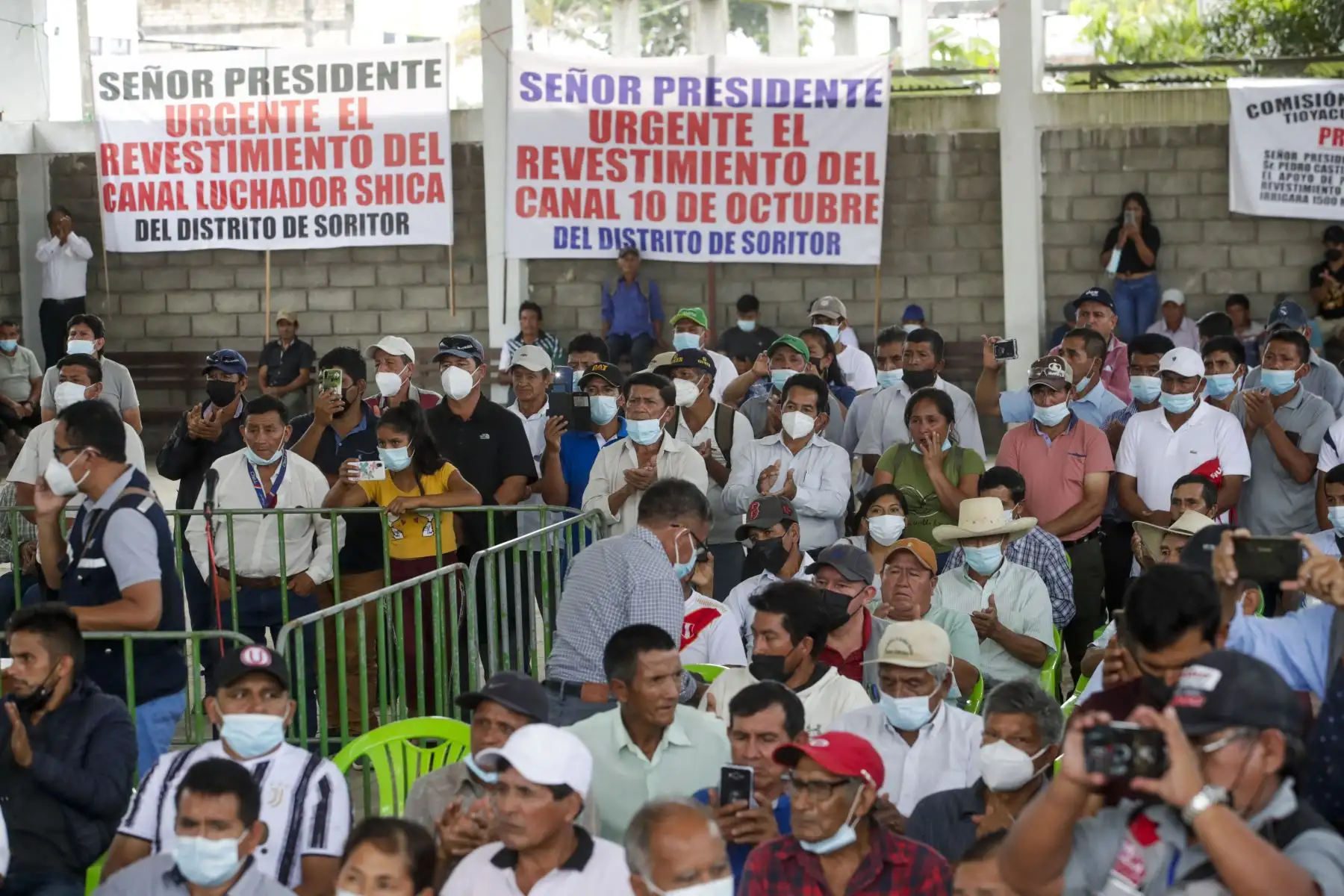El presidente de la República, Pedro Castillo, sostuvo encuentro con productores arroceros de San Martín, Lambayeque y La Libertad; en Rioja. Foto: ANDINA/Prensa Presidencia