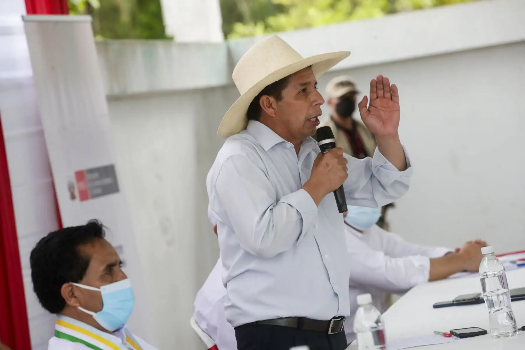 El presidente de la República, Pedro Castillo, sostuvo encuentro con productores arroceros de San Martín, Lambayeque y La Libertad; en Rioja. Foto: ANDINA/Prensa Presidencia