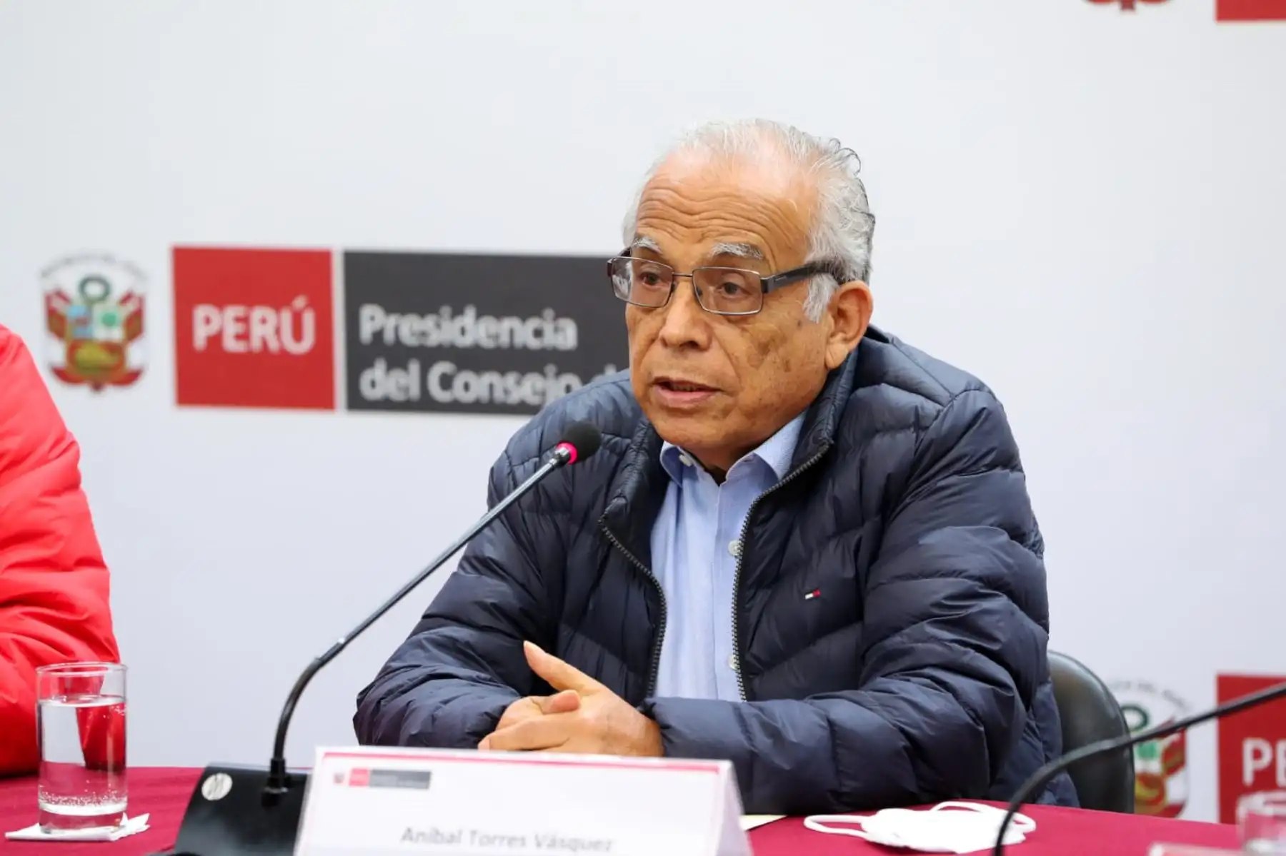 Jefe del Gabinete, Aníbal Torres, ofrece conferencia de prensa junto a ministros de Estado. Foto: ANDINA/PCM