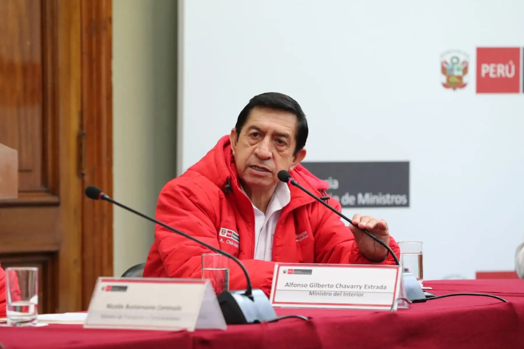 Jefe del Gabinete, Aníbal Torres, ofrece conferencia de prensa junto a ministros de Estado. Participa el ministro del Interior, Alfonso Chavarry. Foto: ANDINA/PCM