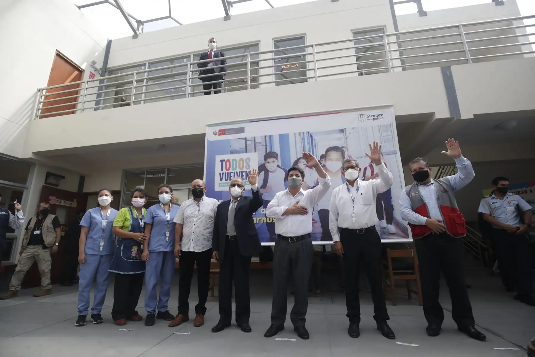 El presidente Pedro Castillo participa en la ceremonia de inauguración de los nuevos ambientes de la institución educativa Prite Canto Grande, en el distrito de San Juan de Lurigancho. Foto: ANDINA/ Prensa Presidencia