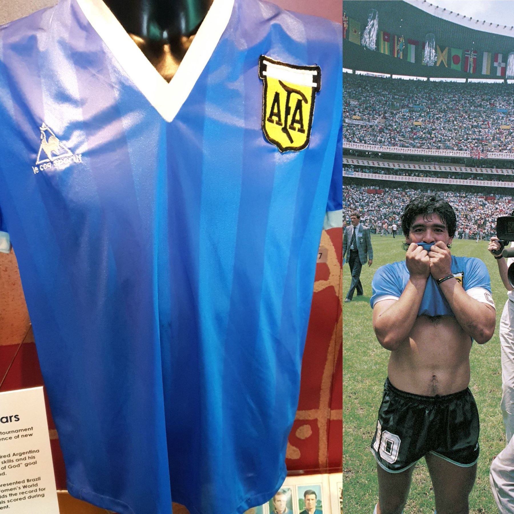 Maradona: Camiseta de la \"Mano de Dios\" se subastó por 8,4 millones de euros