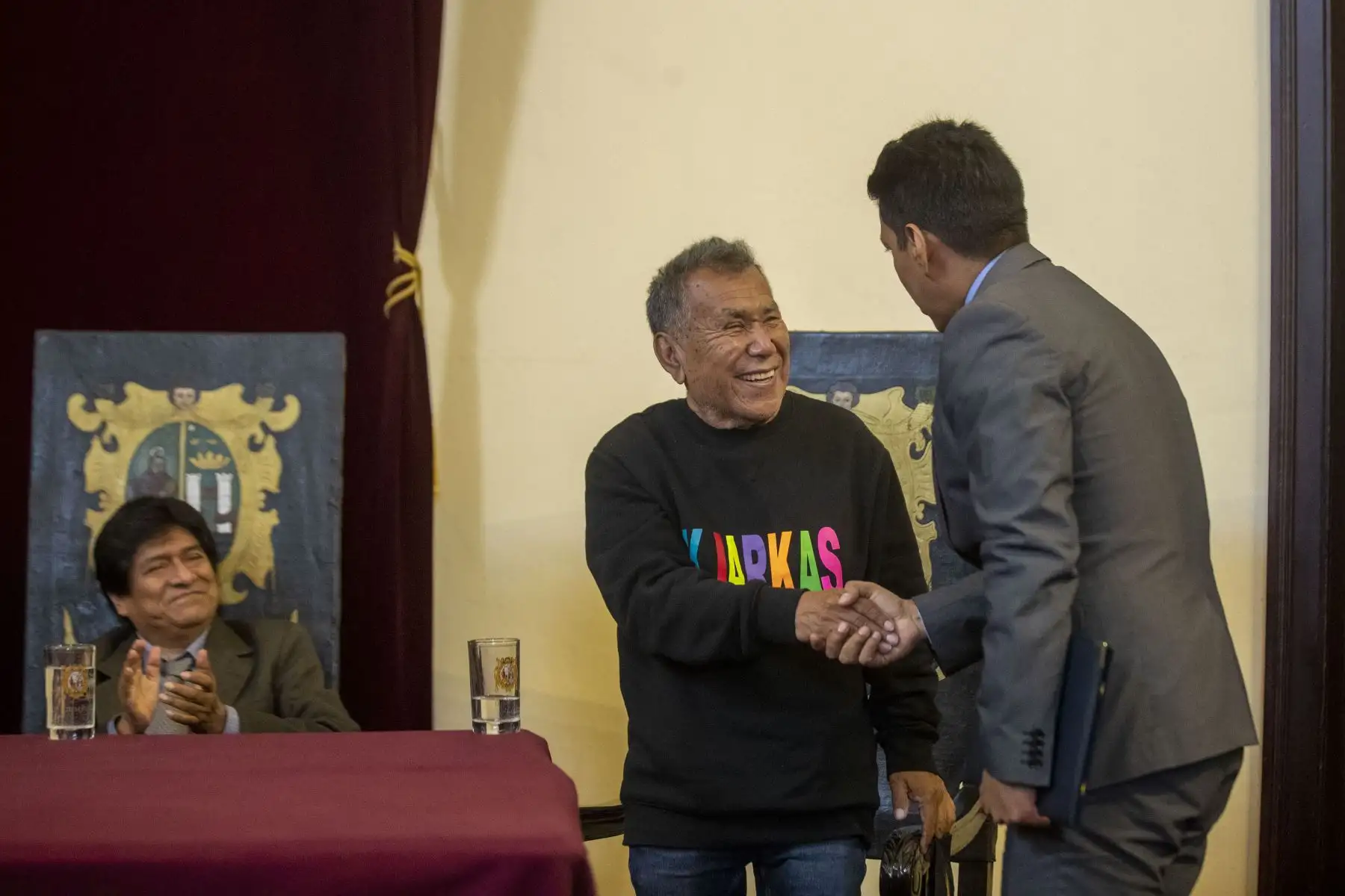 Universidad Nacional Mayor de San Marcos rinde homenaje y condecora a Los Kjarkas de Bolivia  por sus 50 años de trayectoria. Foto: ANDINA/Carla Patiño