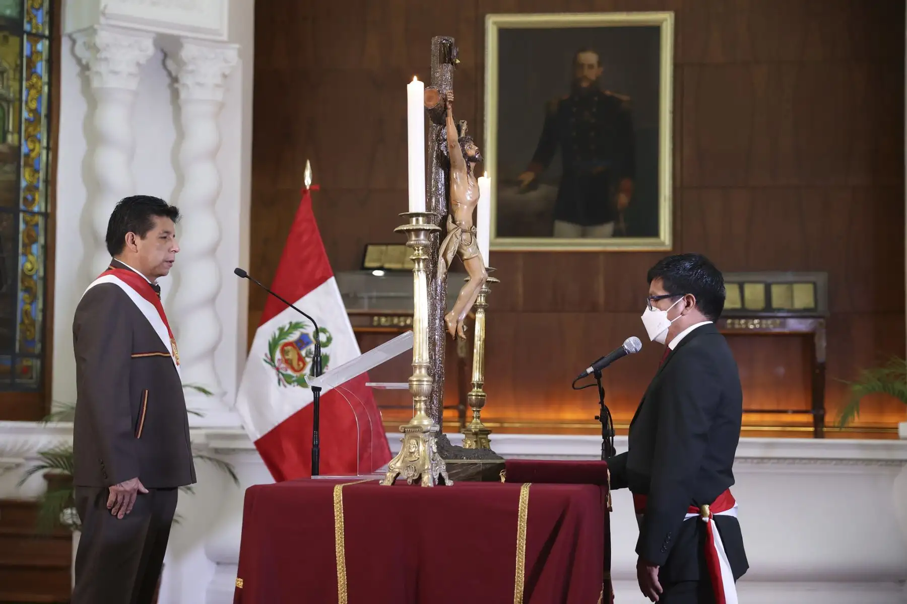 El presidente Pedro Castillo tomó juramento a Jorge Antonio López Peña como nuevo ministro de Salud, en una ceremonia en Palacio de Gobierno. Foto: ANDINA/ Prensa Presidencia
