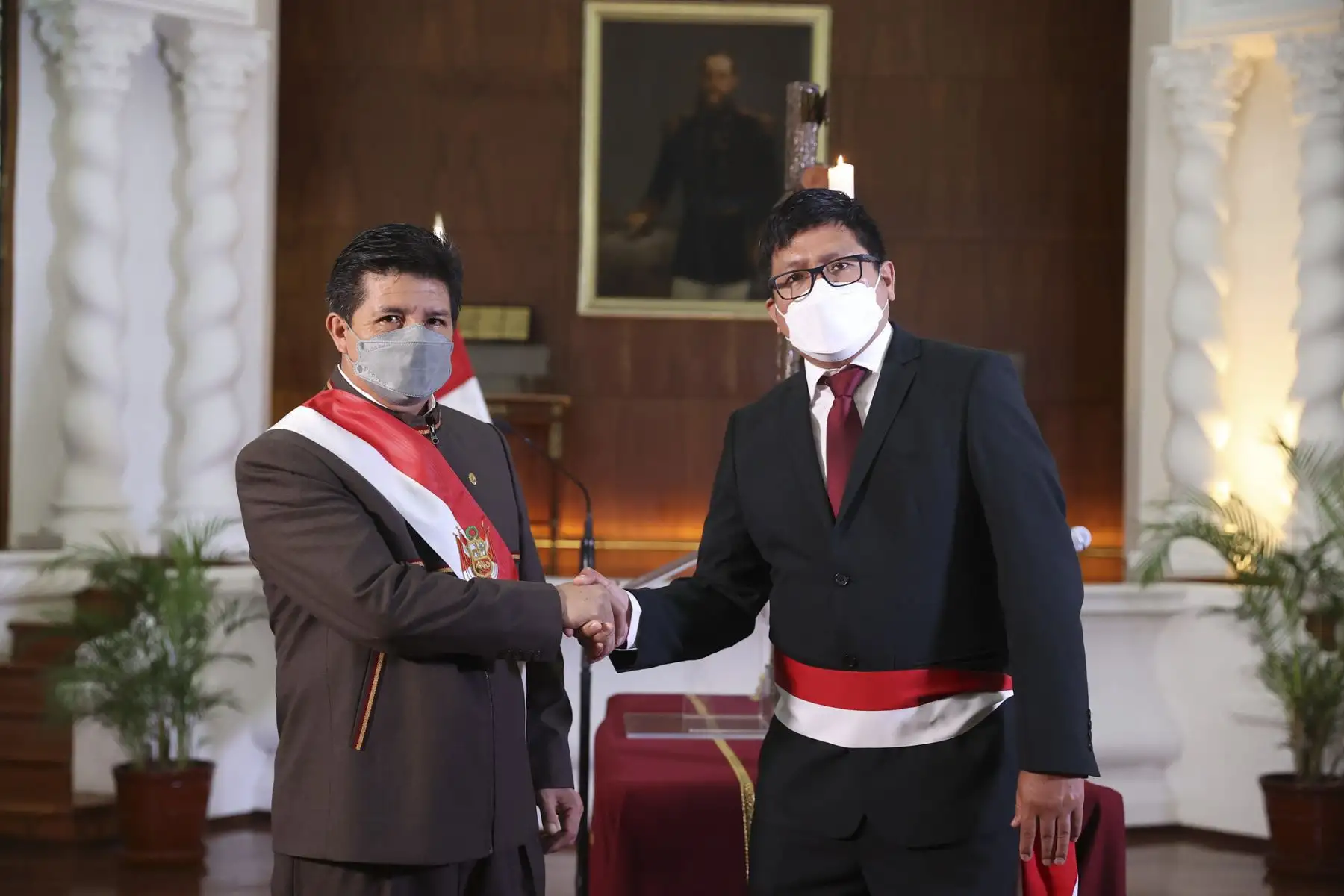 El presidente Pedro Castillo tomó juramento a Jorge Antonio López Peña como nuevo ministro de Salud, en una ceremonia en Palacio de Gobierno. Foto: ANDINA/ Prensa Presidencia