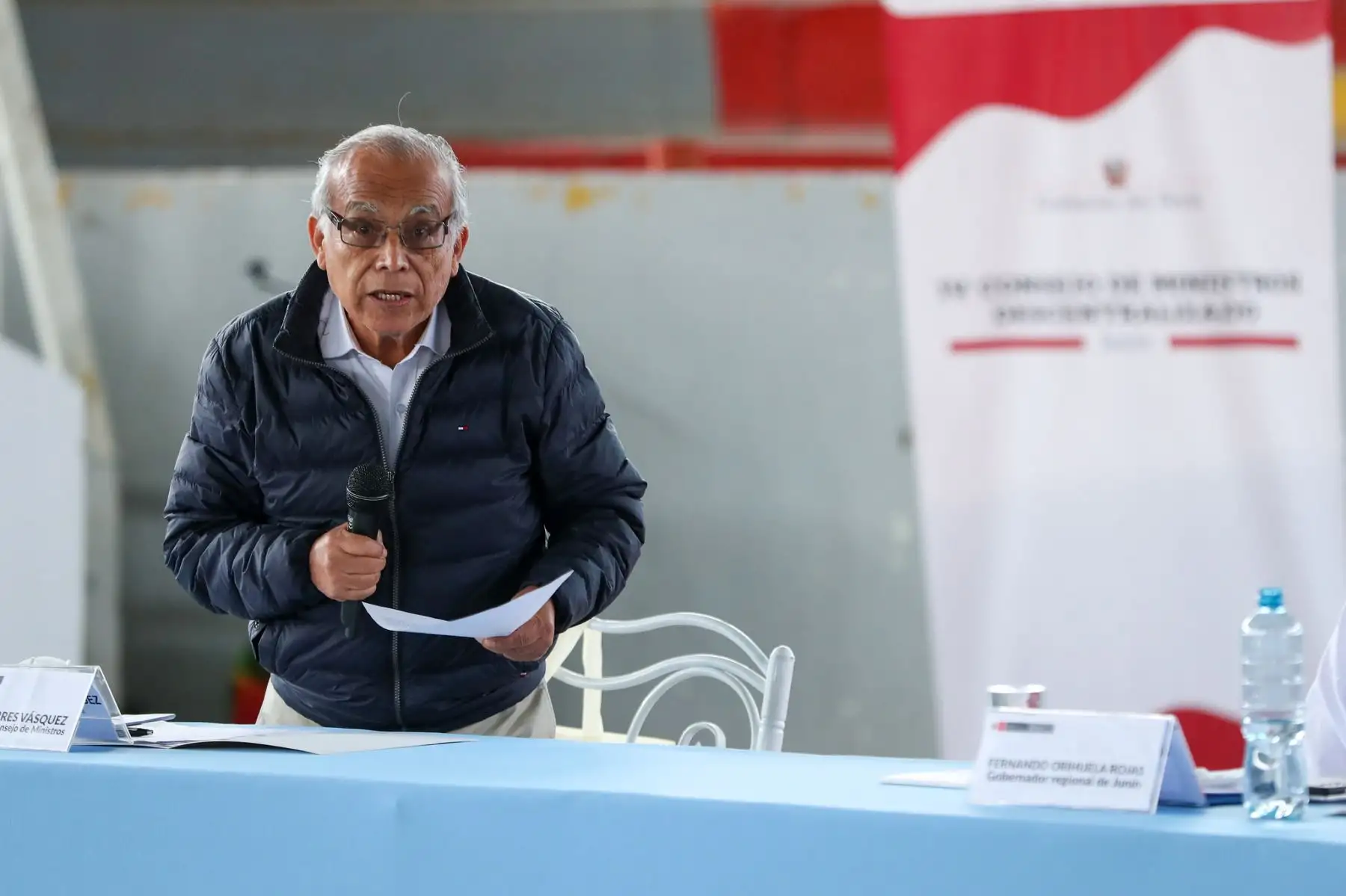 Se inició el IV Consejo de Ministros Descentralizado en la ciudad de Huancayo, Junín, con la participación del premier Aníbal Torres, ministros de Estado, congresistas, el gobernador regional, autoridades locales, el cardenal Pedro Barreto y dirigentes. Foto: PCM