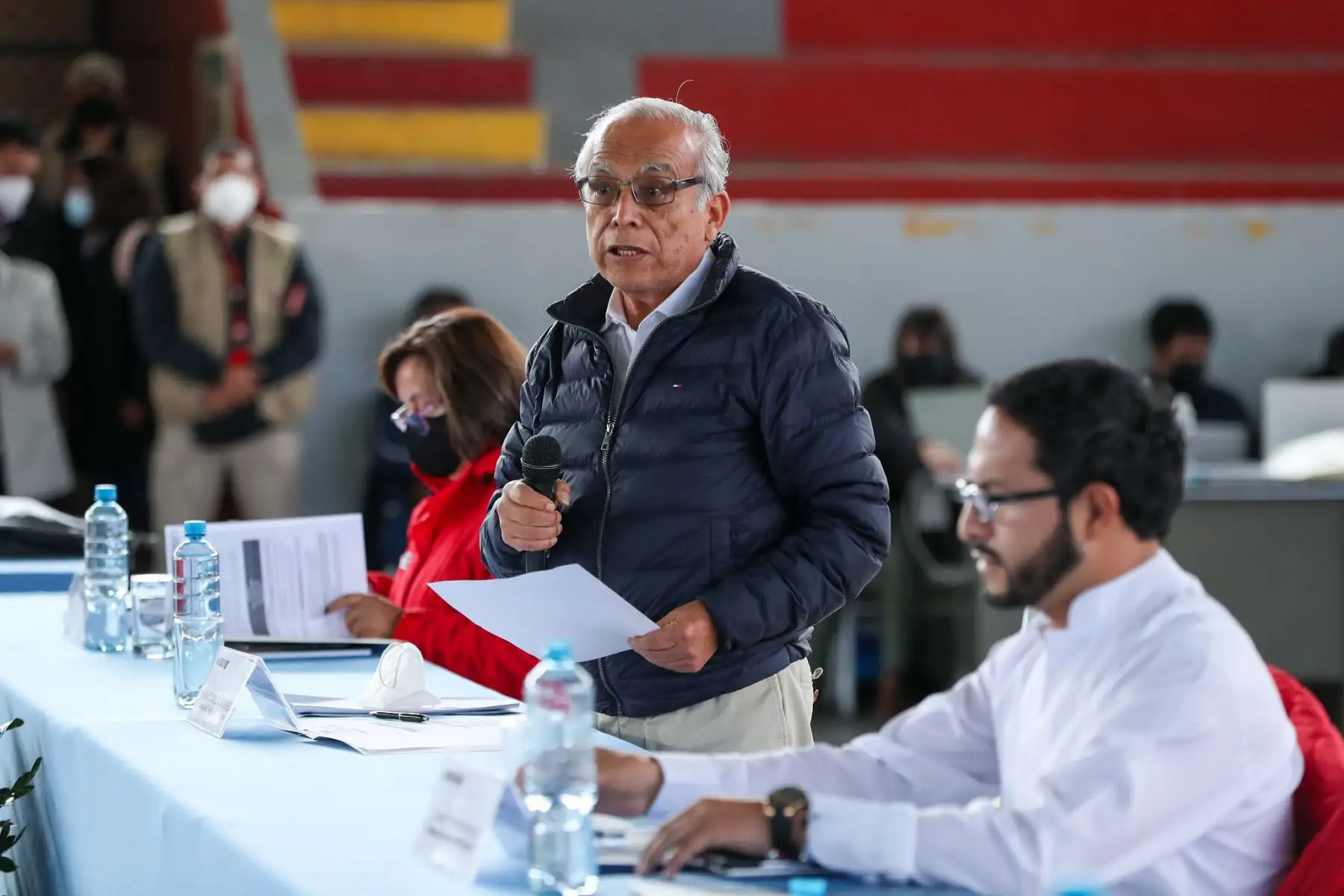 Se inició el IV Consejo de Ministros Descentralizado en la ciudad de Huancayo, Junín, con la participación del premier Aníbal Torres, ministros de Estado, congresistas, el gobernador regional, autoridades locales, el cardenal Pedro Barreto y dirigentes. Foto: PCM