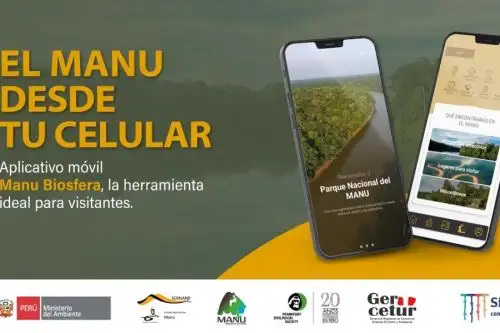 Planificar mejor una visita a la Reserva de Biósfera del Manu y su núcleo el Parque Nacional del Manu ahora es posible gracias al aplicativo gratuito para dispositivos móviles Manu Biósfera, creado por el Servicio Nacional de Áreas Protegidas por el Estado (Sernanp) para reactivar el turismo en este paradisiaco destino del Perú.