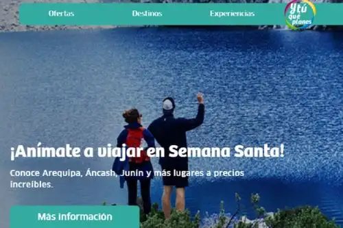 Si aún no has decidió adónde viajar en este feriado largo por Semana Santa, recuerda que en la plataforma Y tú qué planes.com de Promperú están disponibles más de 300 ofertas de viaje y hospedajes con descuentos de hasta 74% en las 25 regiones del país.