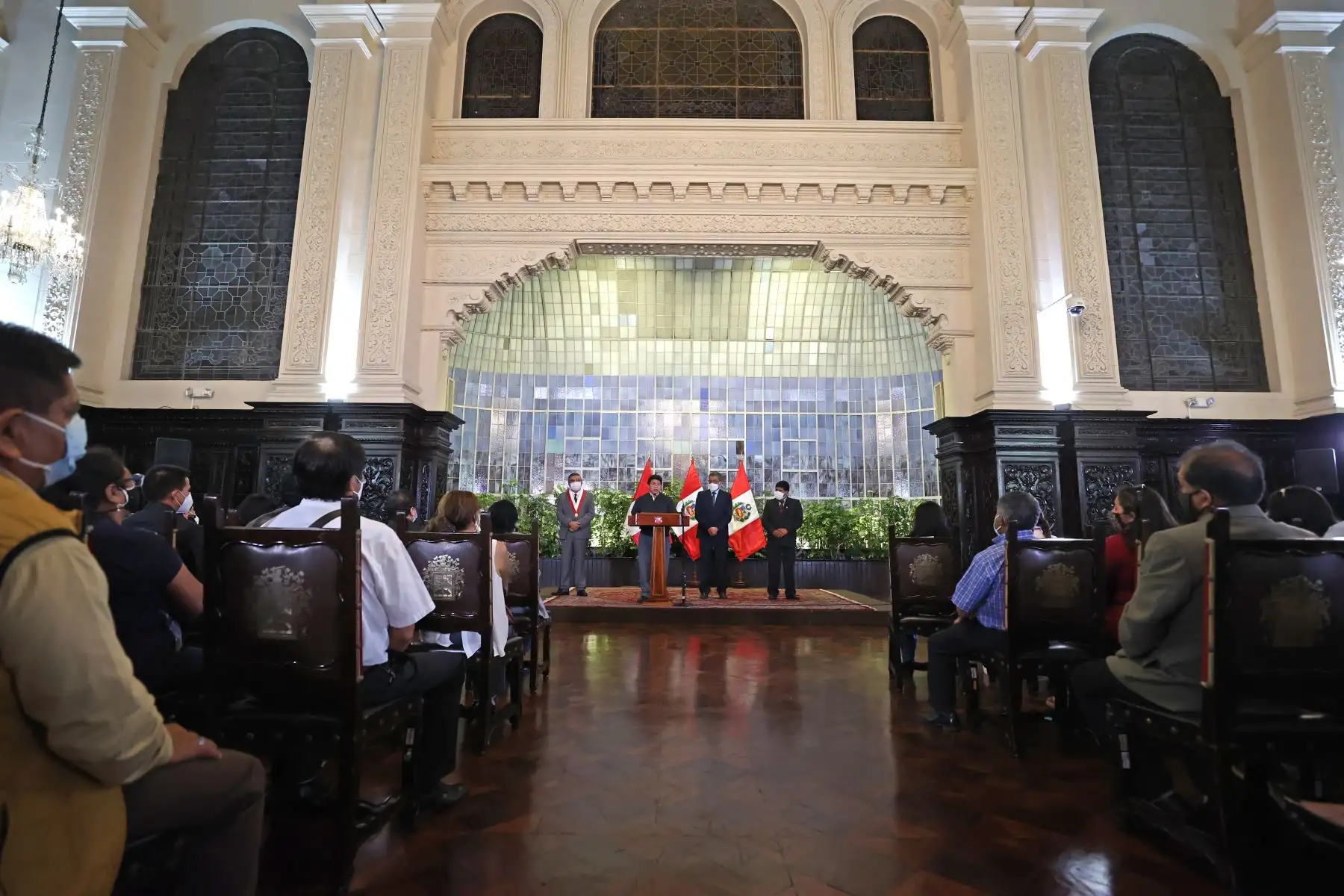 Presidente Pedro Castillo lideró acto de presentación y publicación de la autógrafa de ley para el pago del 100% de compensación por tiempo de servicios (CTS) a los maestros.
Foto: ANDINA/Presidencia Perú