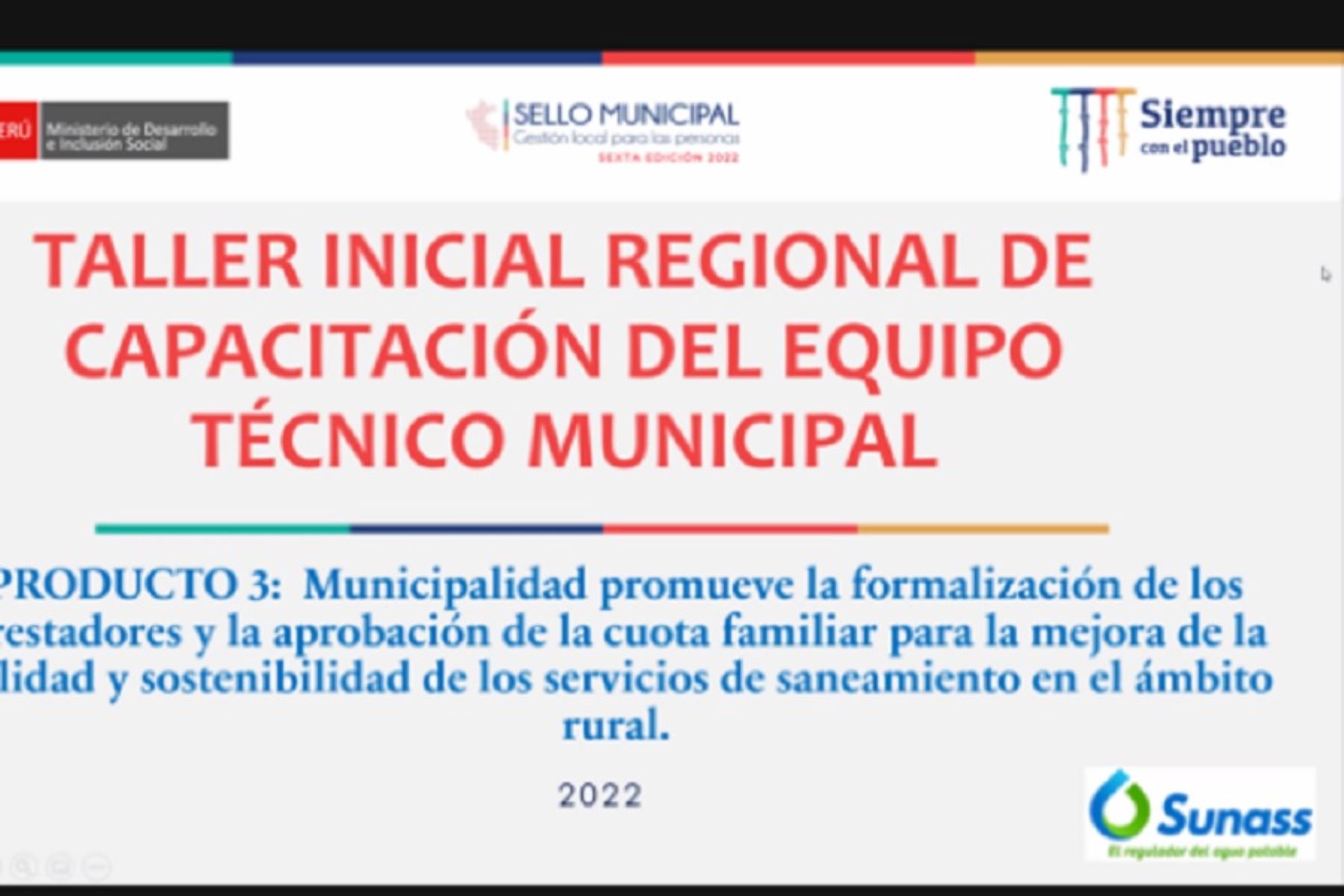 Moquegua: Sunass capacita a municipios distritales en el marco del premio Sello Municipal