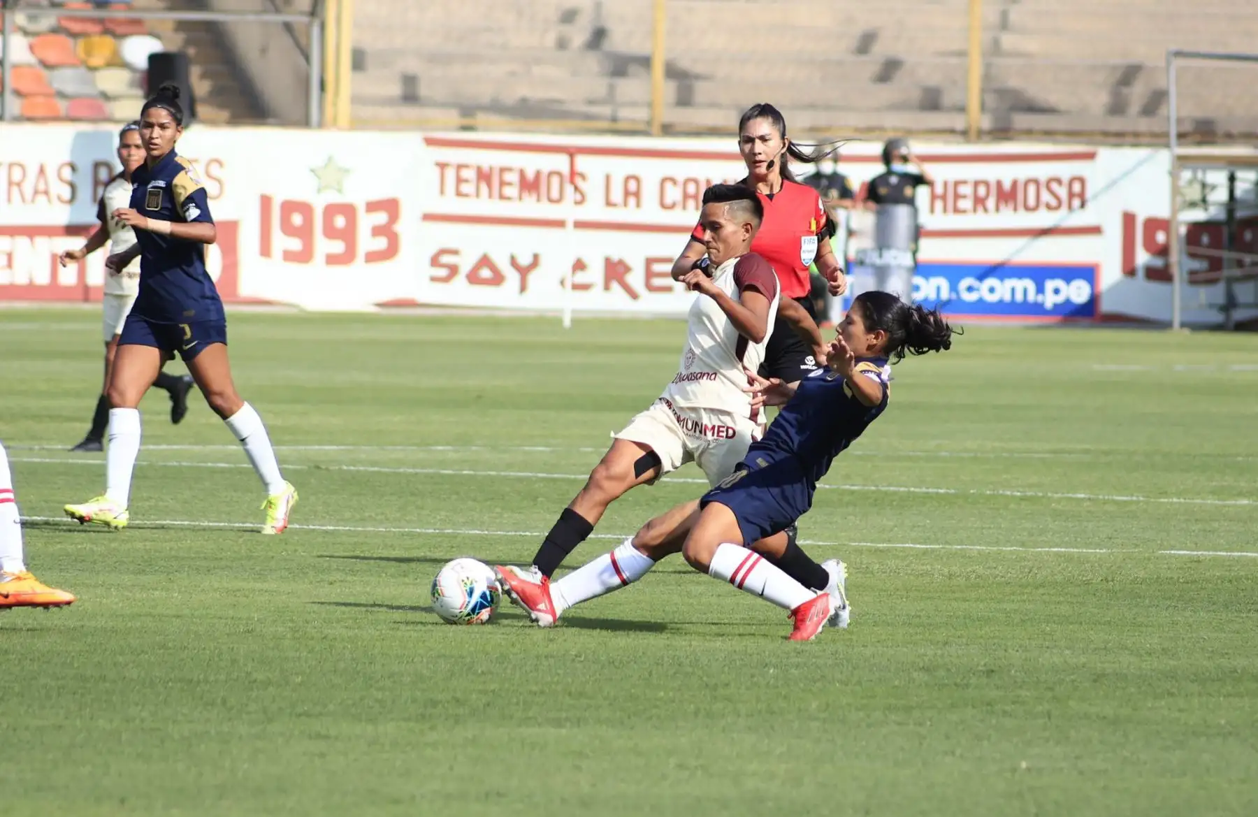 Alianza Lima venció 2-0 a Universitario en la tercera fecha de la Liga Femenina 2022, que se disputó en el Estadio Monumental. Foto: Liga Femenina FPF