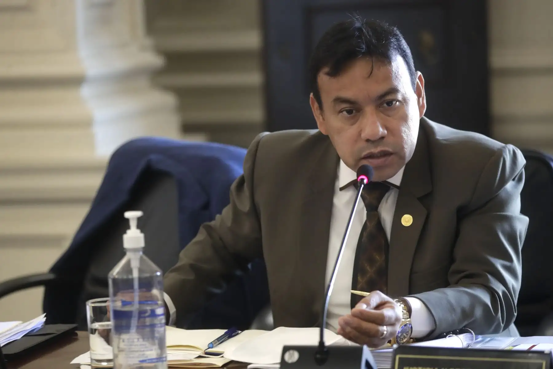 Ministro de Justicia y Derechos Humanos, Félix Chero, participa de la sesión del Consejo de Ministros del día de hoy.
 Foto: ANDINA/ Prensa Presidencia