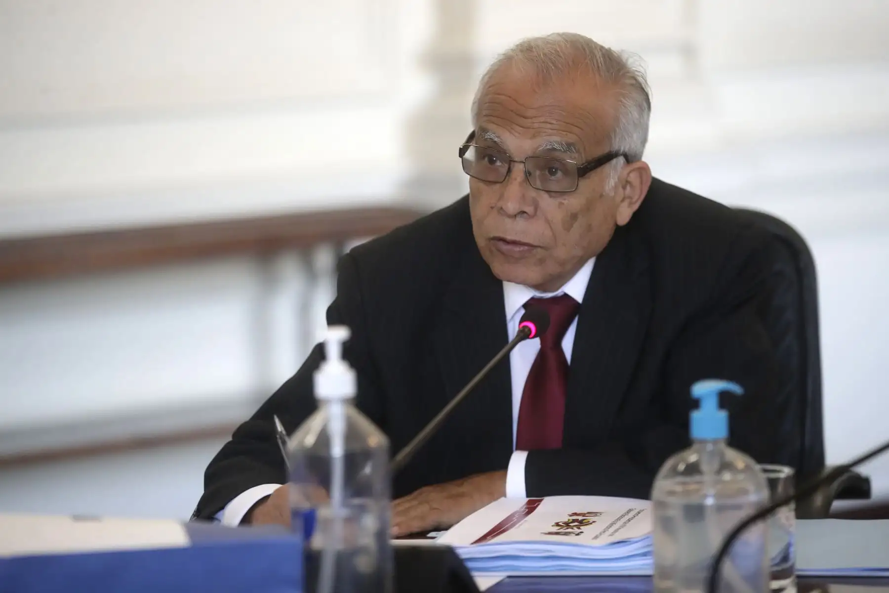 El premier Aníbal Torres, participa de la sesión del Consejo de Ministros del día de hoy.
 Foto: ANDINA/ Prensa Presidencia