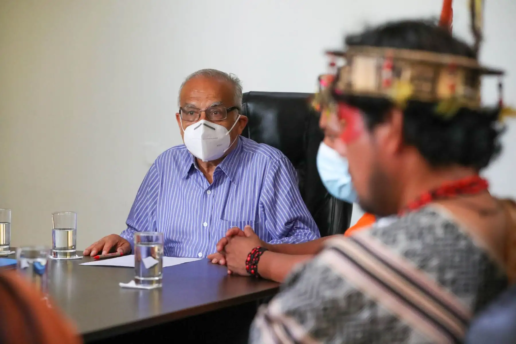 El jefe del Gabinete Ministerial lidera la instalación de la mesa técnica para el desarrollo del Valle de los Ríos Apurímac, Ene y Mantaro (Vraem) en Pangoa, en la región Junín. Foto: PCM