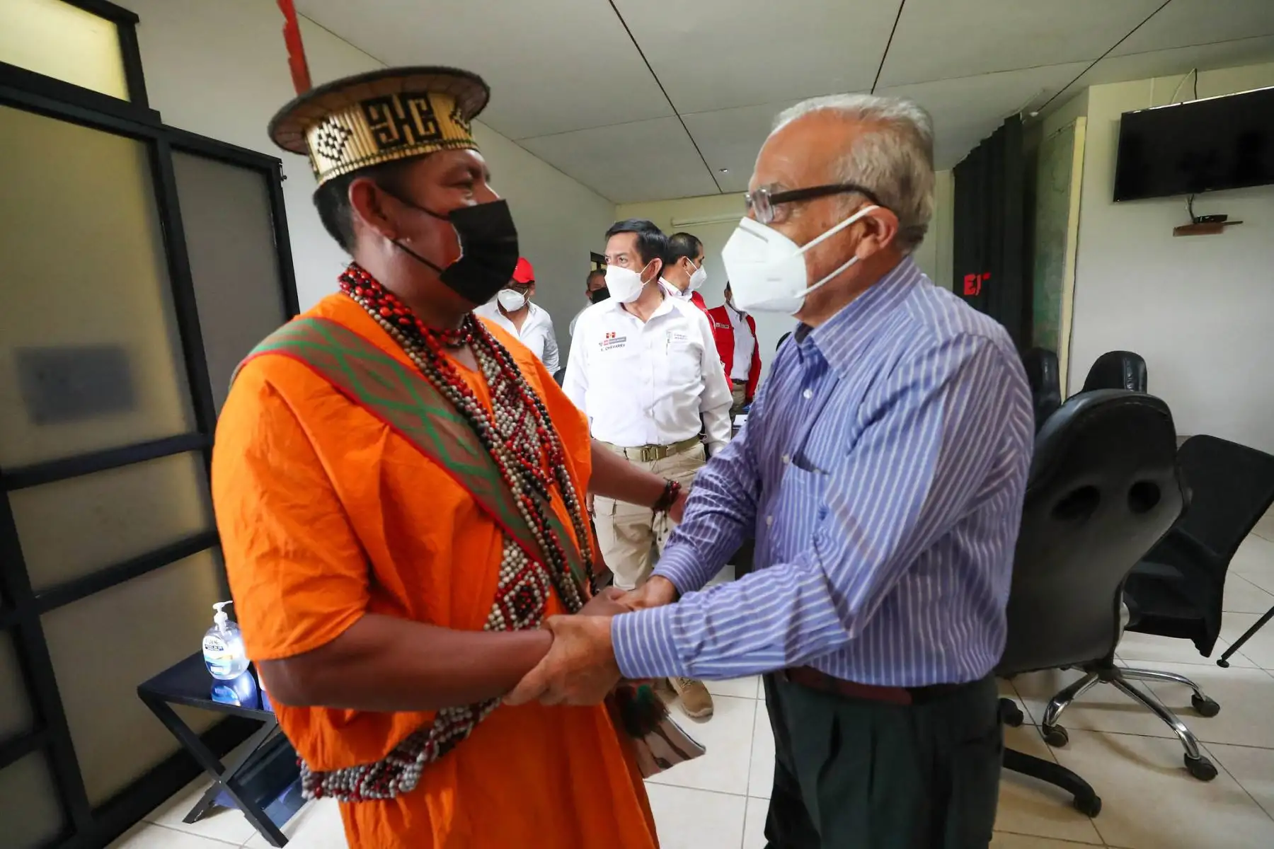 El jefe del Gabinete Ministerial lidera la instalación de la mesa técnica para el desarrollo del Valle de los Ríos Apurímac, Ene y Mantaro (Vraem) en Pangoa, en la región Junín. Foto: PCM