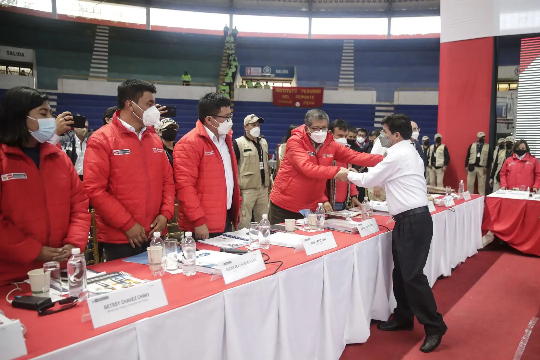 El presidente de la República, Pedro Castillo lidera el VI Consejo de Ministros Descentralizado en la ciudad de Cusco, que se desarrolla en el Coliseo Casa de la Juventud. Foto: ANDINA/ Prensa Presidencia