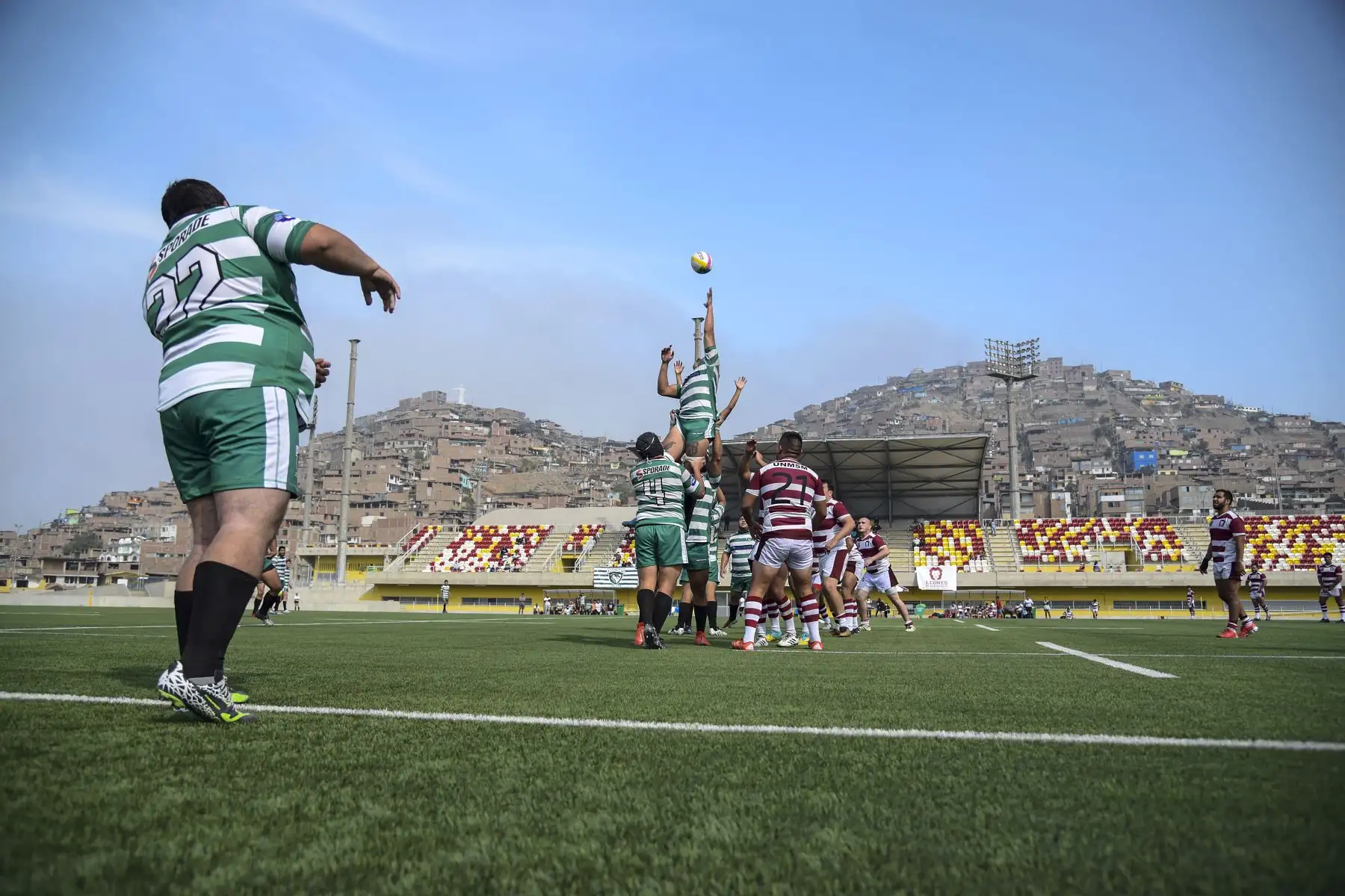 Este domingo 24 de abril se inició el Torneo Metropolitano de Rugby Región Lima 2022 en la  “Casa Tumis”, Estadio ubicado en el Complejo Deportivo Andrés Avelino Cáceres en Villa María del Triunfo, escenario diseñado para el rugby.  Foto: Legado