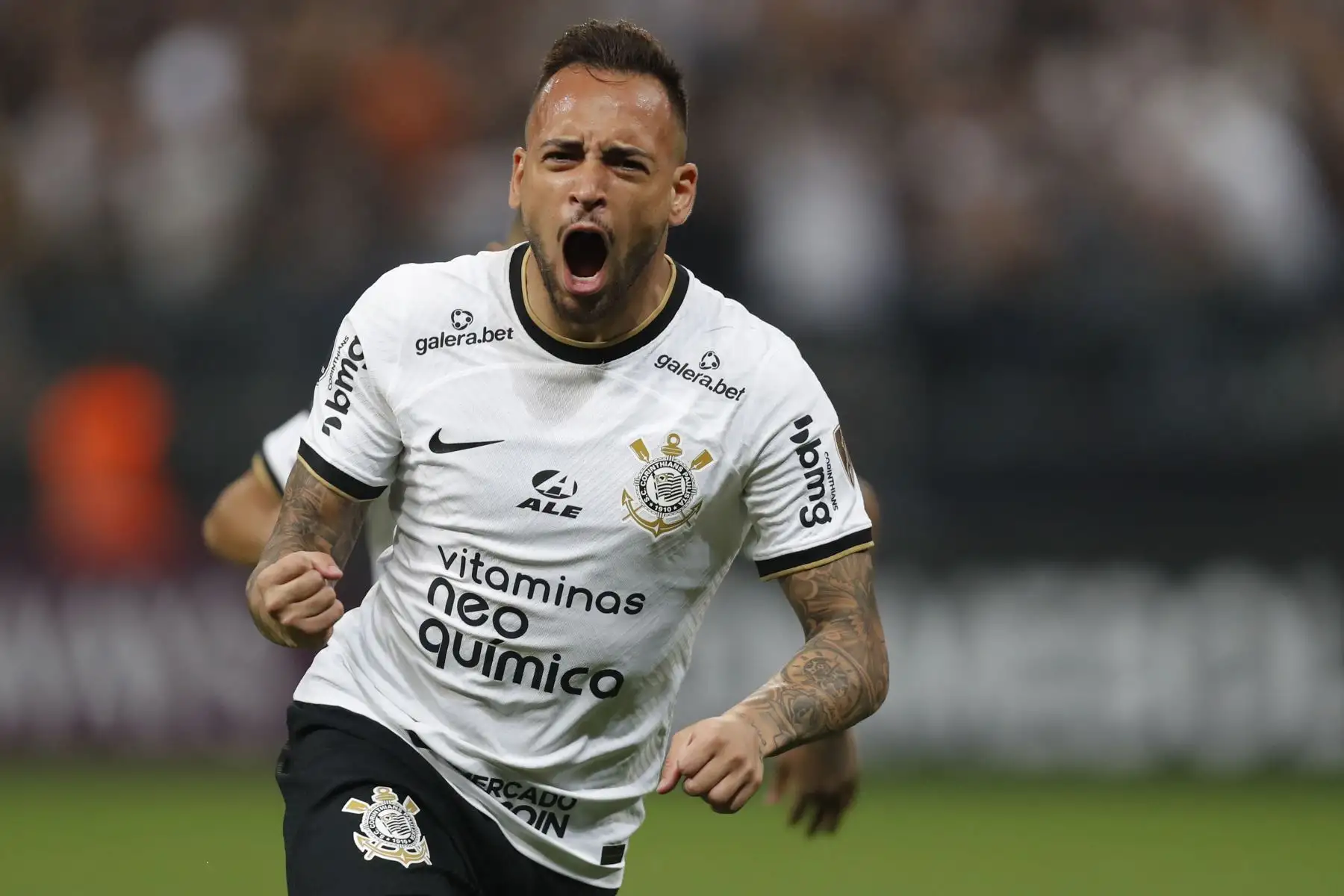 Maycon de Corinthians celebra su gol en un partido de la Copa Libertadores entre Corinthians y Boca Juniors en el estadio Arena de Sao Paulo.
Foto: AFP