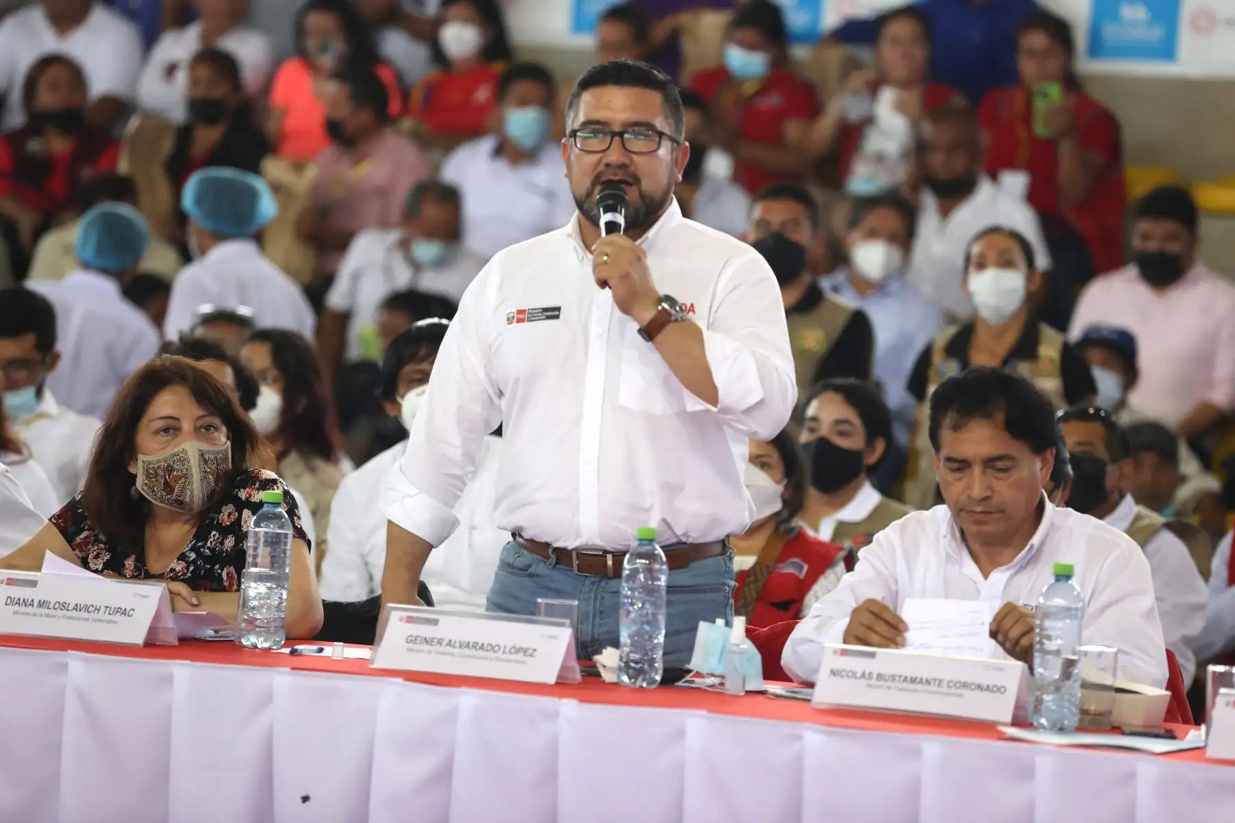 Ministro de Vivienda, Construcción y Saneamiento, Genier Alvarado, participó en el VIII Consejo de Ministros Descentralizado en Pucallpa, región Ucayali. 
Foto: ANDINA/ Presidencia Perú