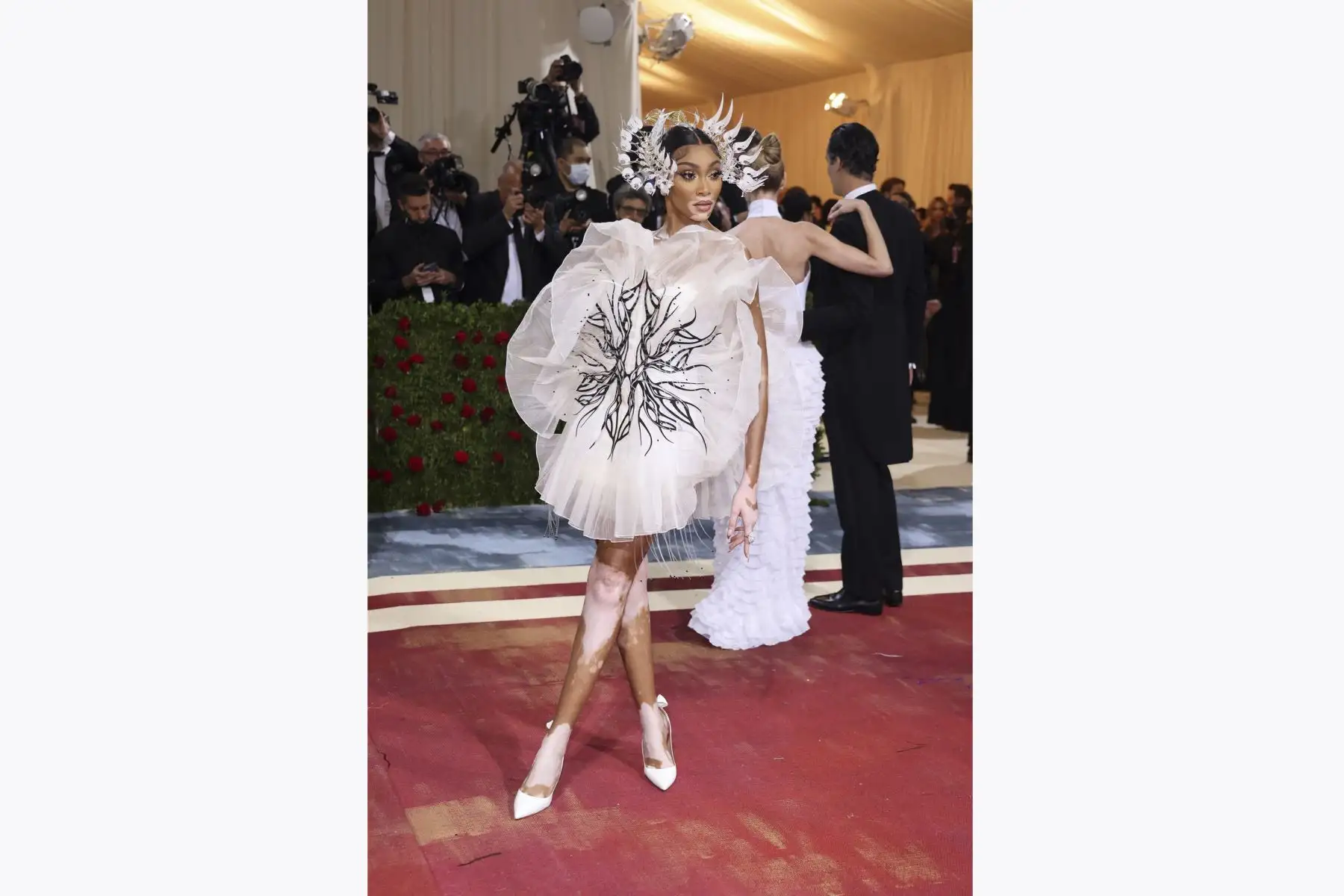 Winnie Harlow en la alfombra roja de la Met Gala 2022, el evento benéfico anual del Instituto de Vestuario del Museo Metropolitano de Arte, en Nueva York.
Foto: ANDINA/EFE
