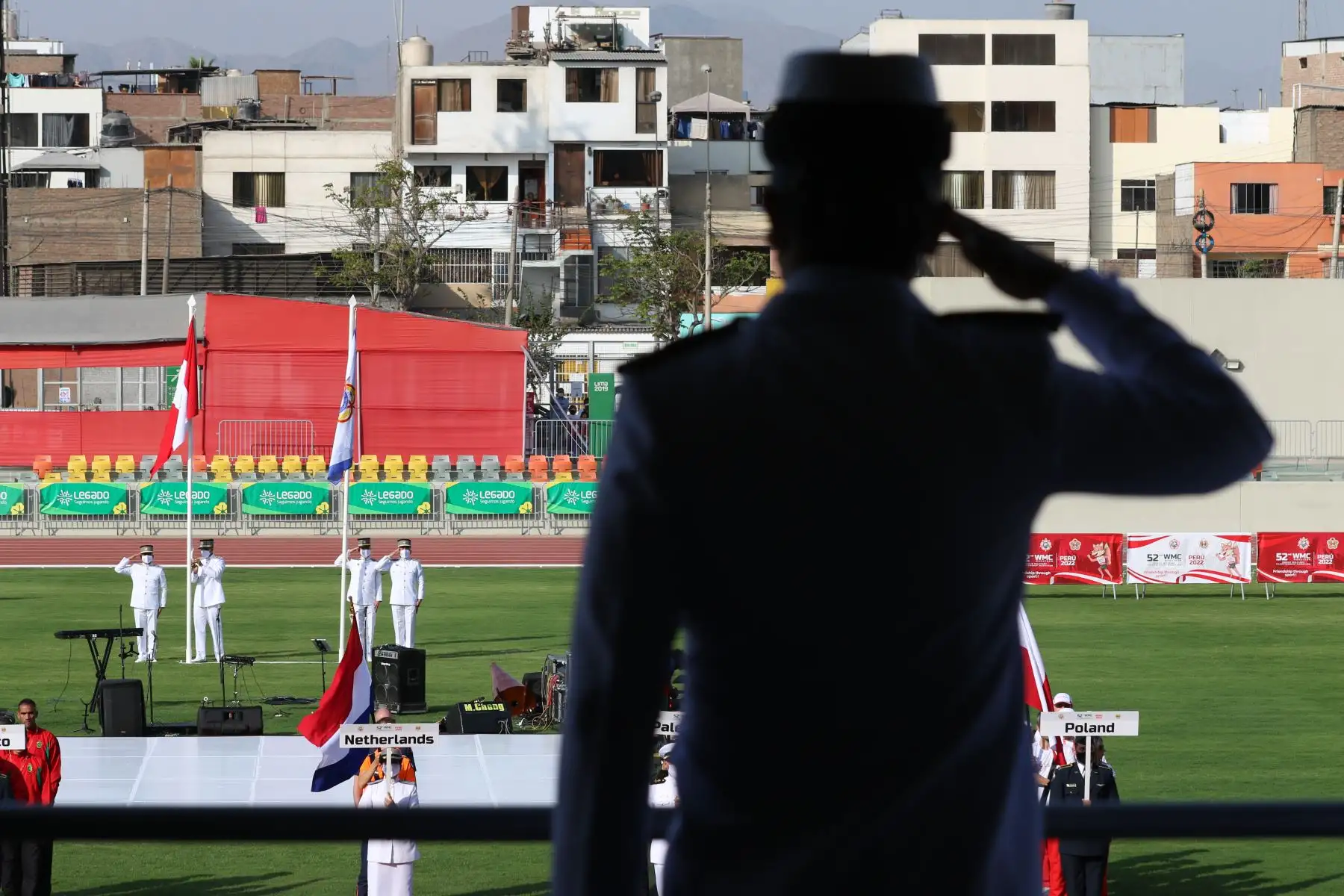 Así se desarrolló la ceremonia de inauguración del 52º Campeonato Mundial Militar de Maratón en la Videna, San Luis. Foto: ANDINA/Eddy Ramos