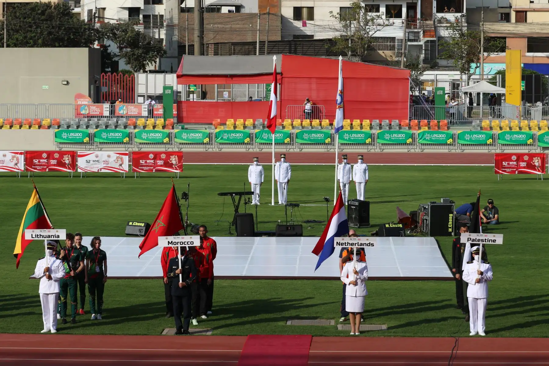 Así se desarrolló la ceremonia de inauguración del 52º Campeonato Mundial Militar de Maratón en la Videna, San Luis. Foto: ANDINA/Eddy Ramos
