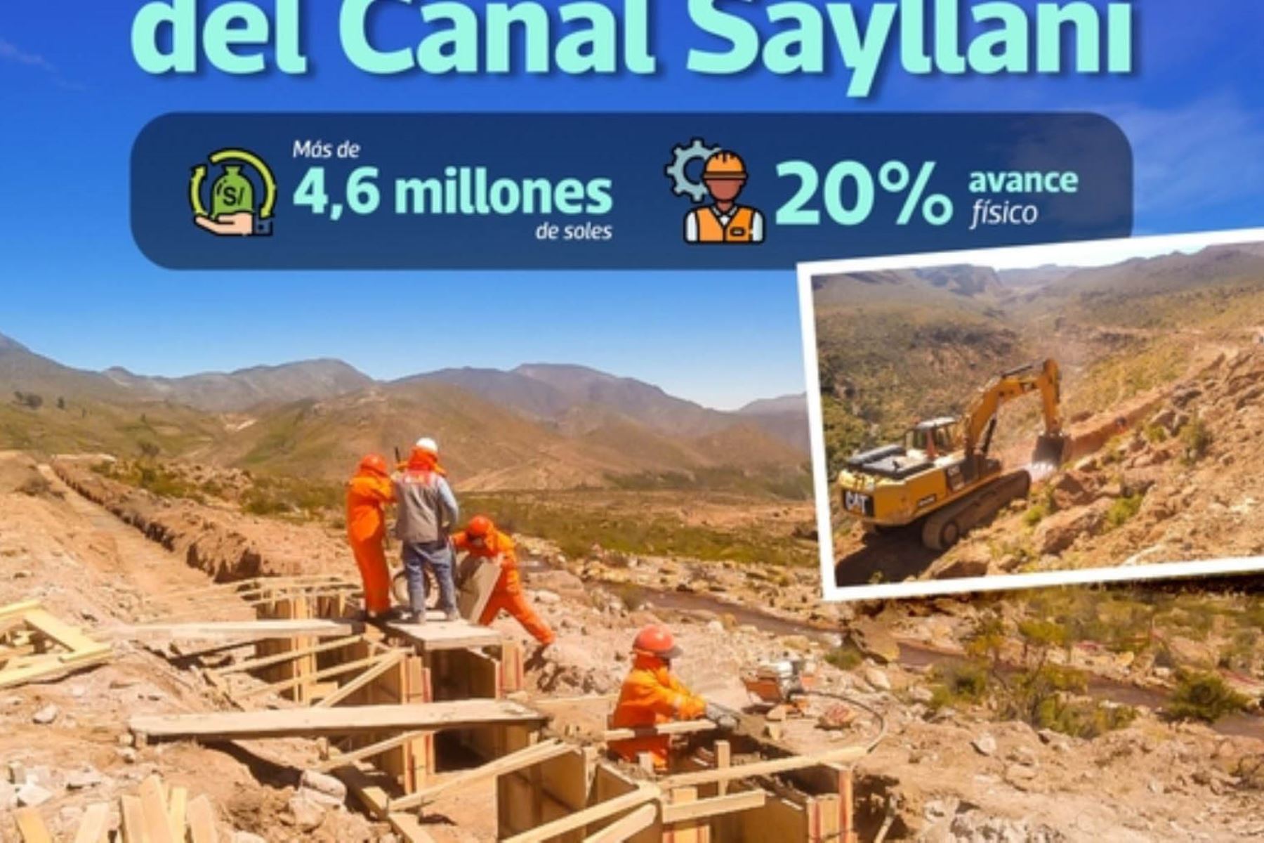 Tacna: Gobierno regional continúa construcción de canal Sayllani en Tarata