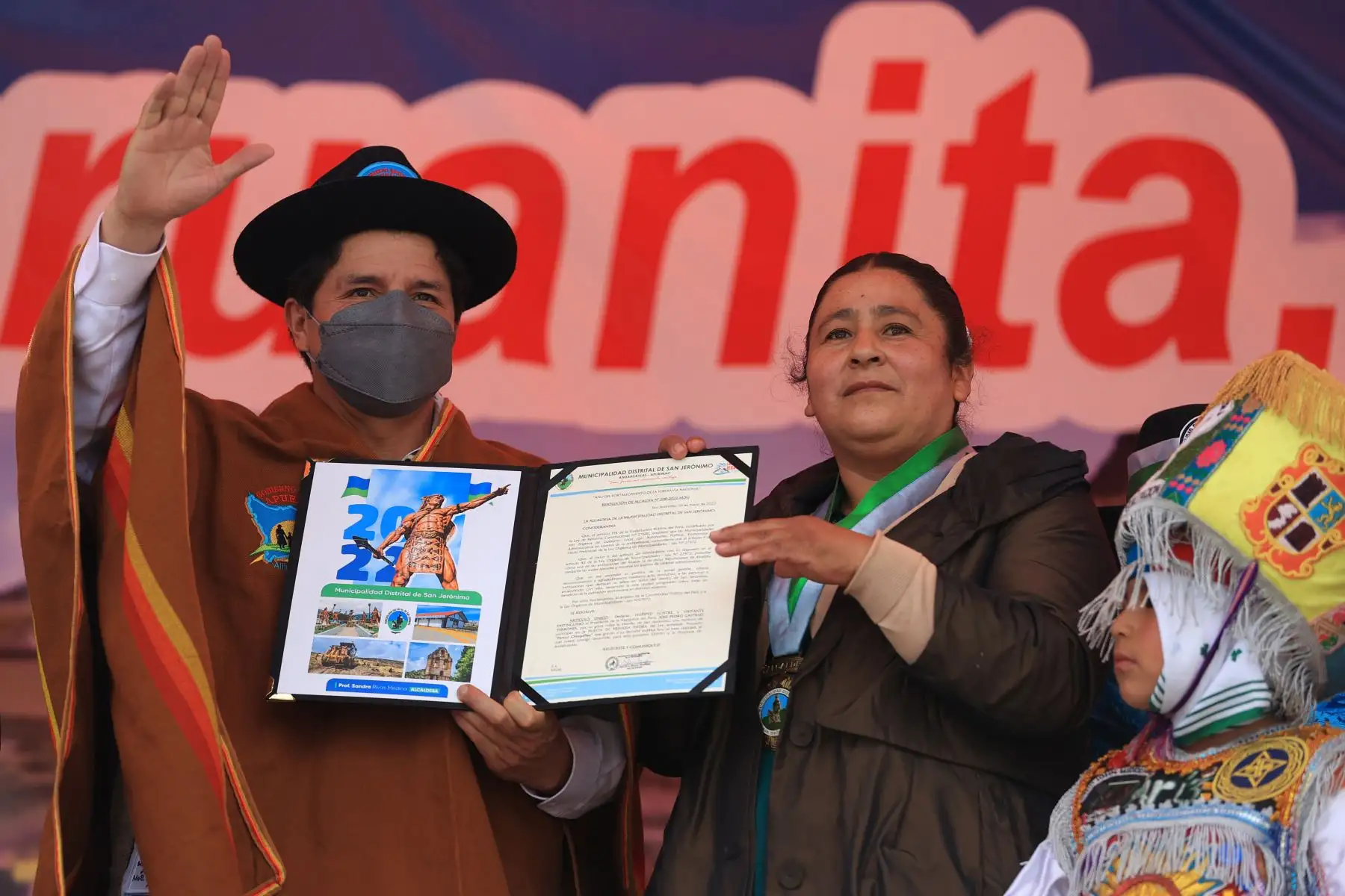 Presidente Pedro Castillo coloca la primera piedra de la obra de mejoramiento y ampliación del servicio de riego para siete localidades de la provincia de Andahuaylas.
Foto: ANDINA/Presidencia Perú