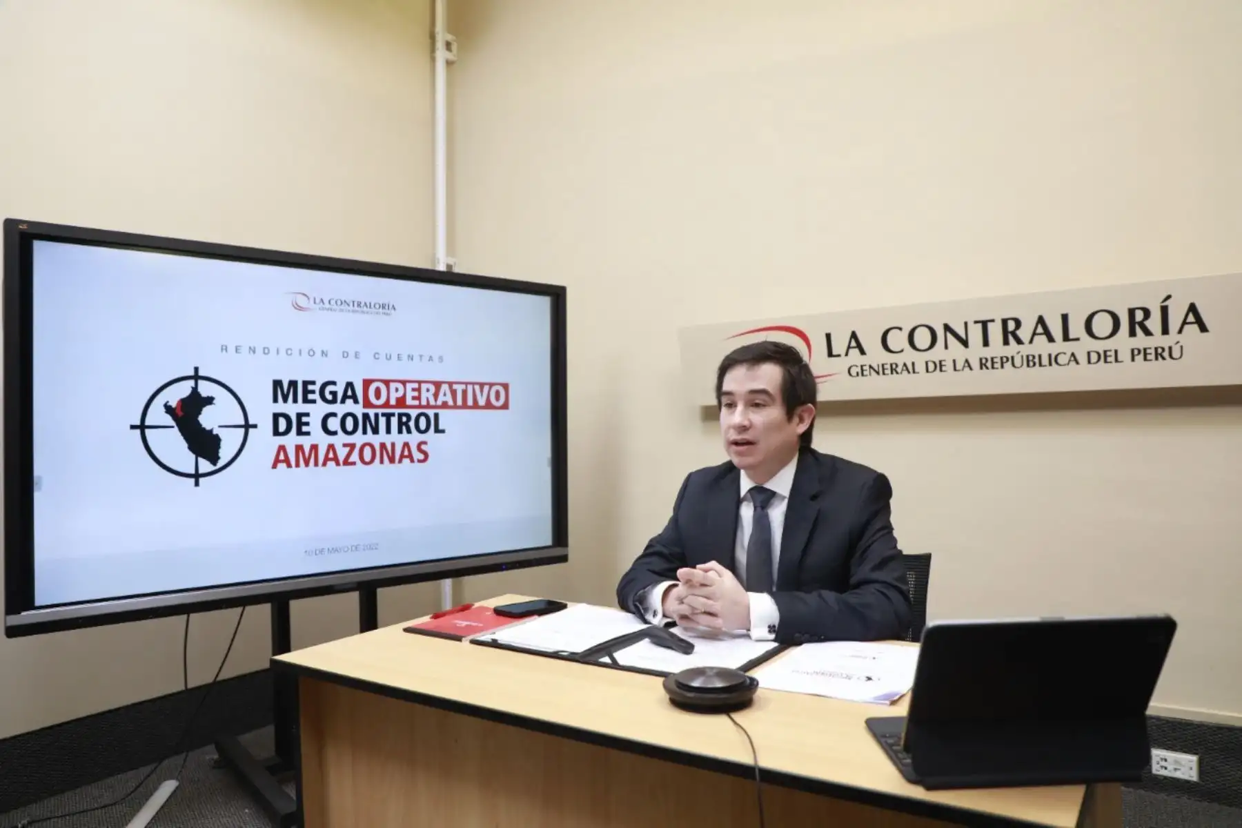 El vicecontralor de Control Sectorial y Territorial, Luis Robas, hizo presentación virtual de los resultados y rendición de cuentas.