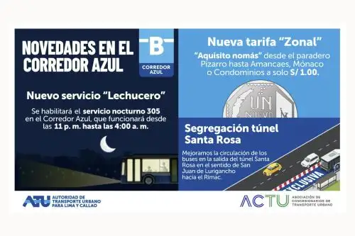 A la fecha, la ATU viene implementando mejoras operacionales en las rutas de los Corredores Complementarios con el fin de ordenar el transporte público, mejorar la circulación de los buses y reducir los tiempos de viajes. ANDINA/ ATU