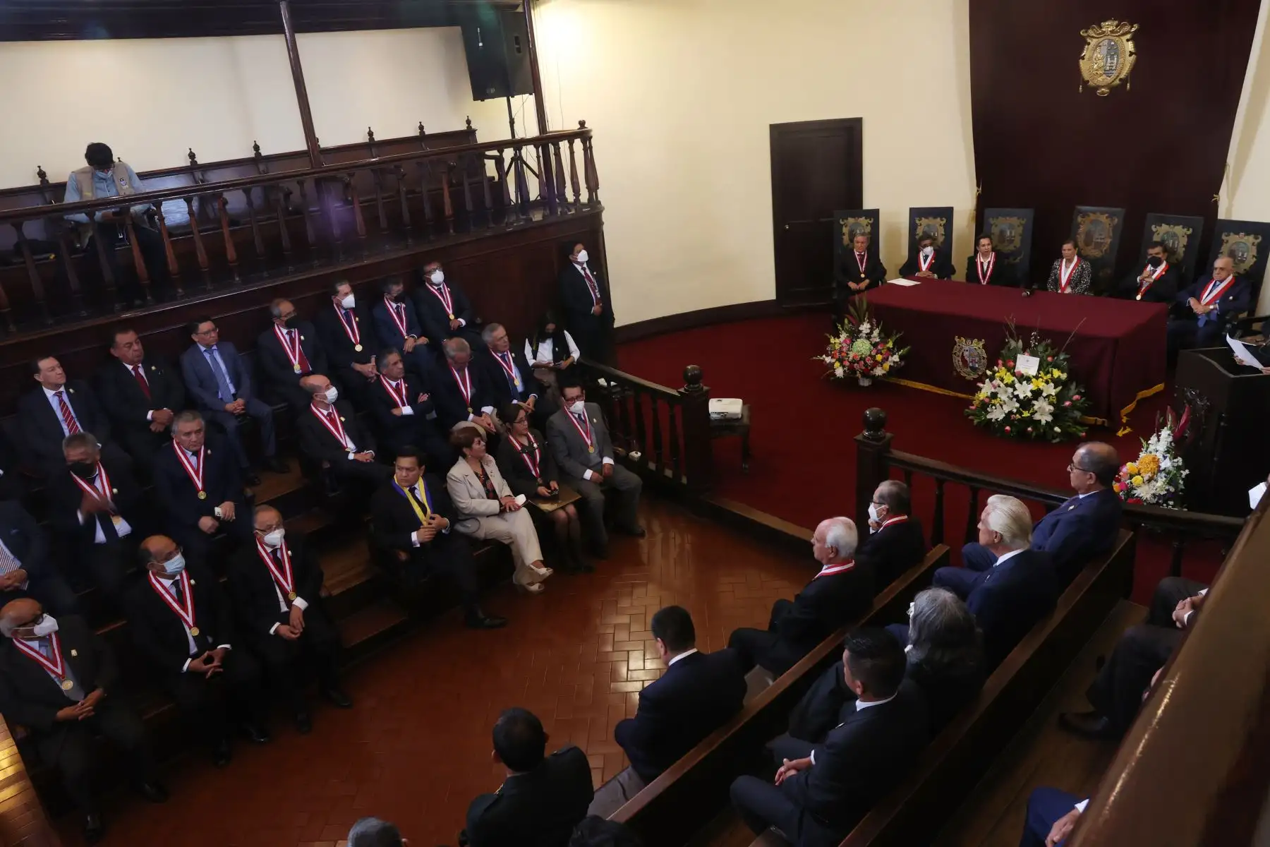 Como parte de los actos conmemorativos por el 471 aniversario de la UNMSM, hoy se llevó a cabo la sesión solemne en el Salón General del Centro Cultural de San Marcos.
 Foto: ANDINA/Melina Mejía