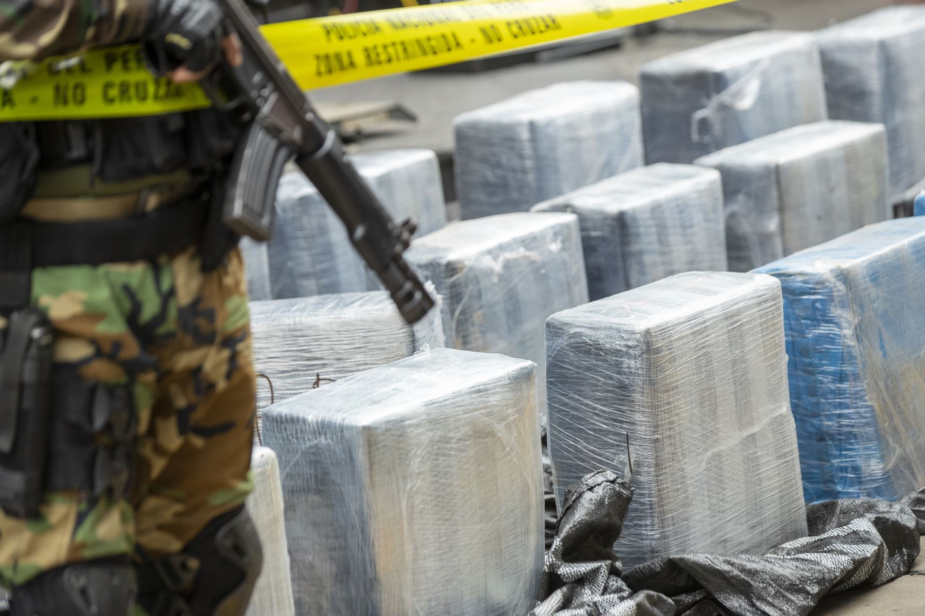 La PNP decomisó gran cantidad de droga que era transportada en un camión desde el VRAEM. La unidad fue intervenida por agentes de la DIRANDRO en el KM139 de la Panamericana Norte en Huacho. Foto: ANDINA/Carla Patiño