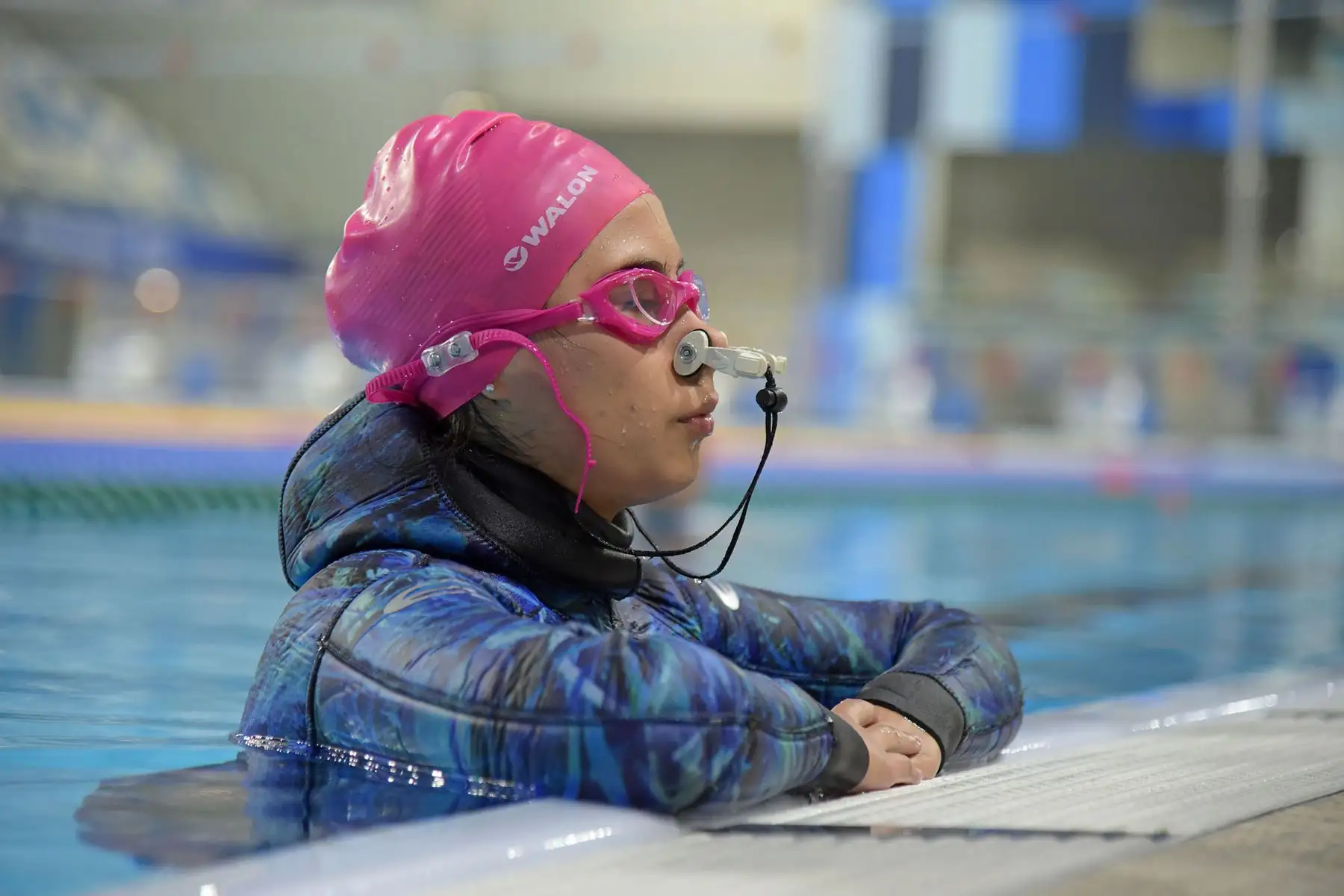 Campeonato Nacional de Apnea Deportiva Indoor 2022 en el Centro Acuático de la Videna. En esta ocasión se compitió en la modalidad estática, que consiste en sostener la respiración bajo el agua el mayor tiempo posible.
Foto: LEGADO