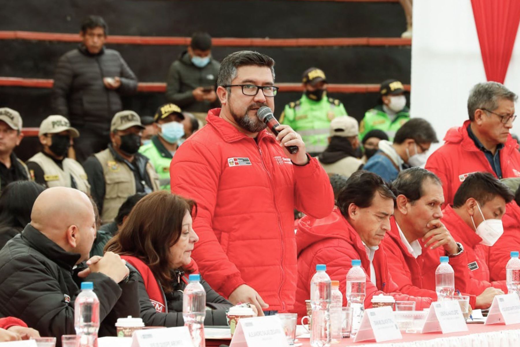 El titular de Vivienda, Geiner Alvarado, participa en el Consejo de Ministros Descentralizado que se realizó hoy en Cerro de Pasco. Foto: ANDINA/difusión.
