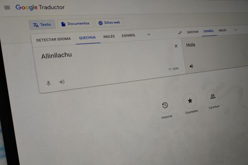 Google Translate solo permite traducciones al quechua o aymara usando texto. Foto: ANDINA